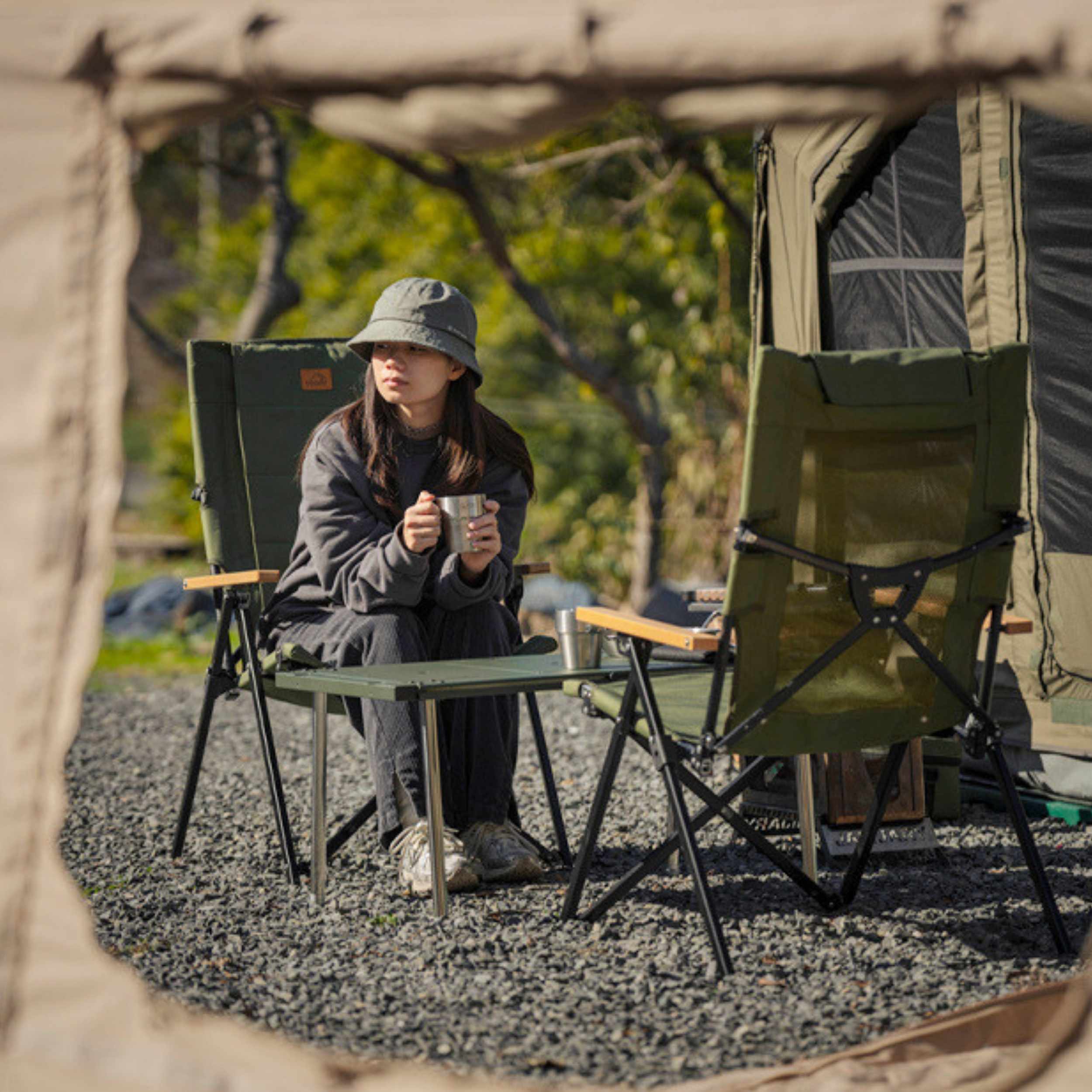 Coody Relax 4-Position Camping Chair – Green