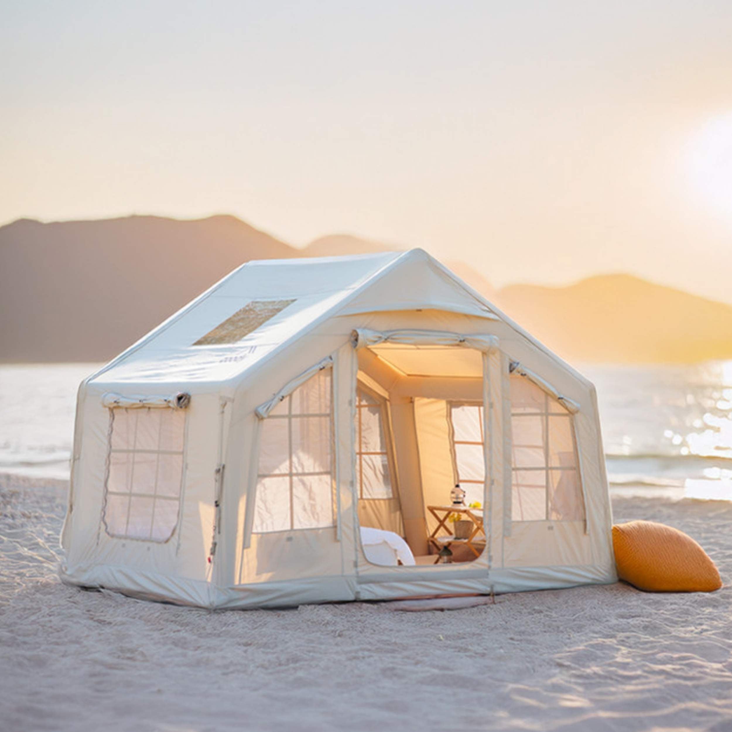 Coody 8 Inflatable Tent House for Camping Beige