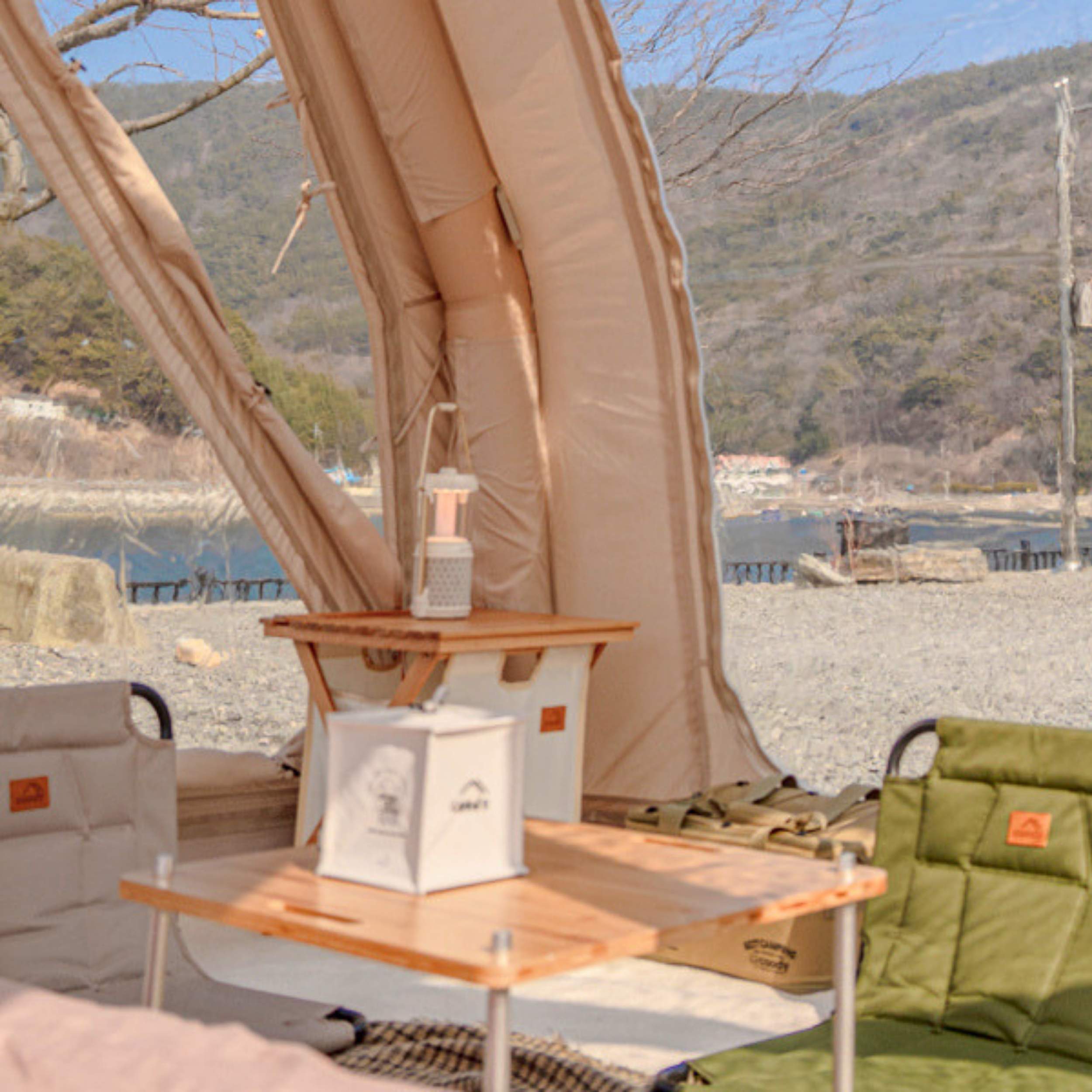 Coody 10.0 PRO Beige Premium Family Inflatable Canvas Tent (2-4 Person)