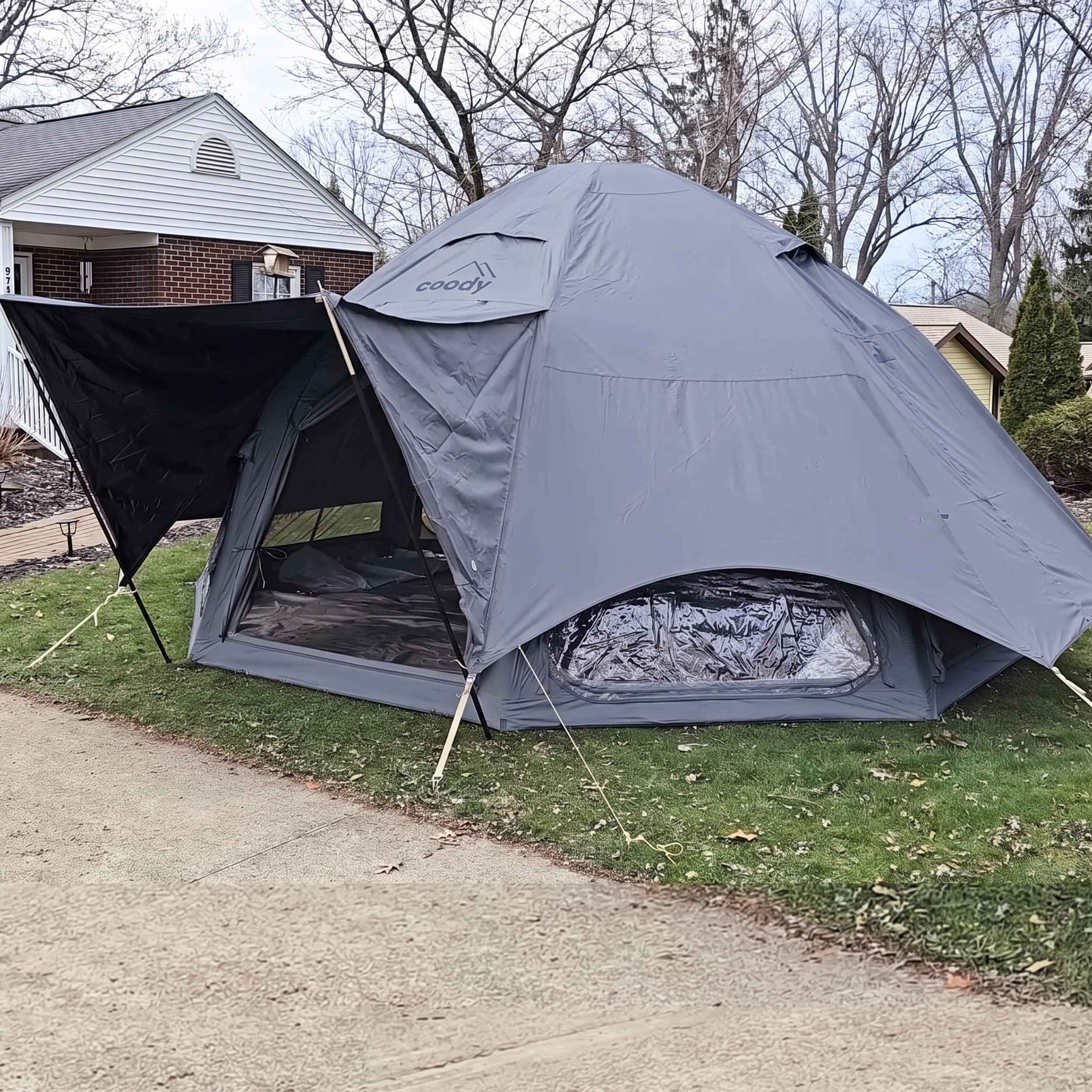 Refugio inflable Coody Aurora Dome negro para exteriores (2-4 personas)
