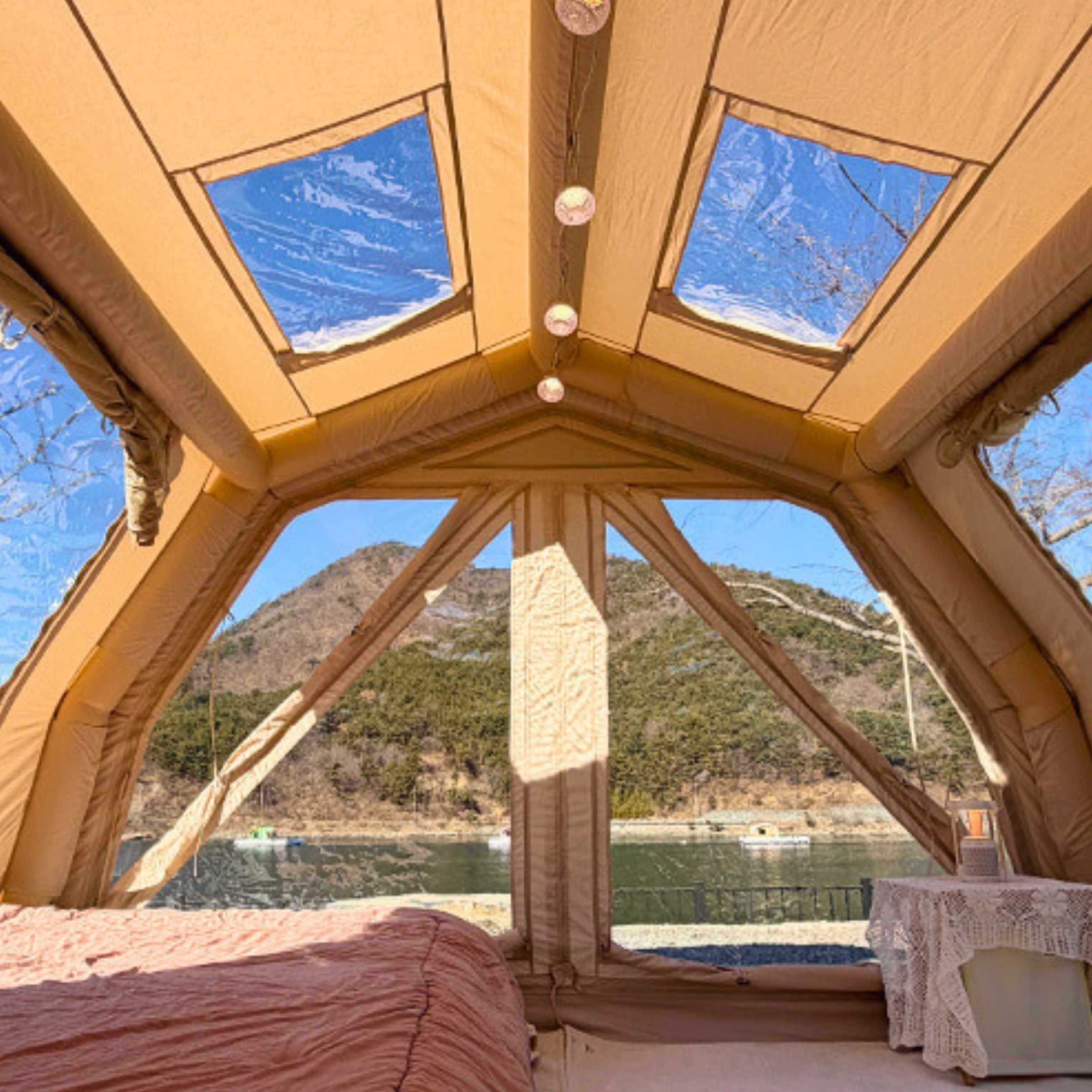 Coody 10.0 PRO Beige Premium Family Inflatable Canvas Tent (2-4 Person)