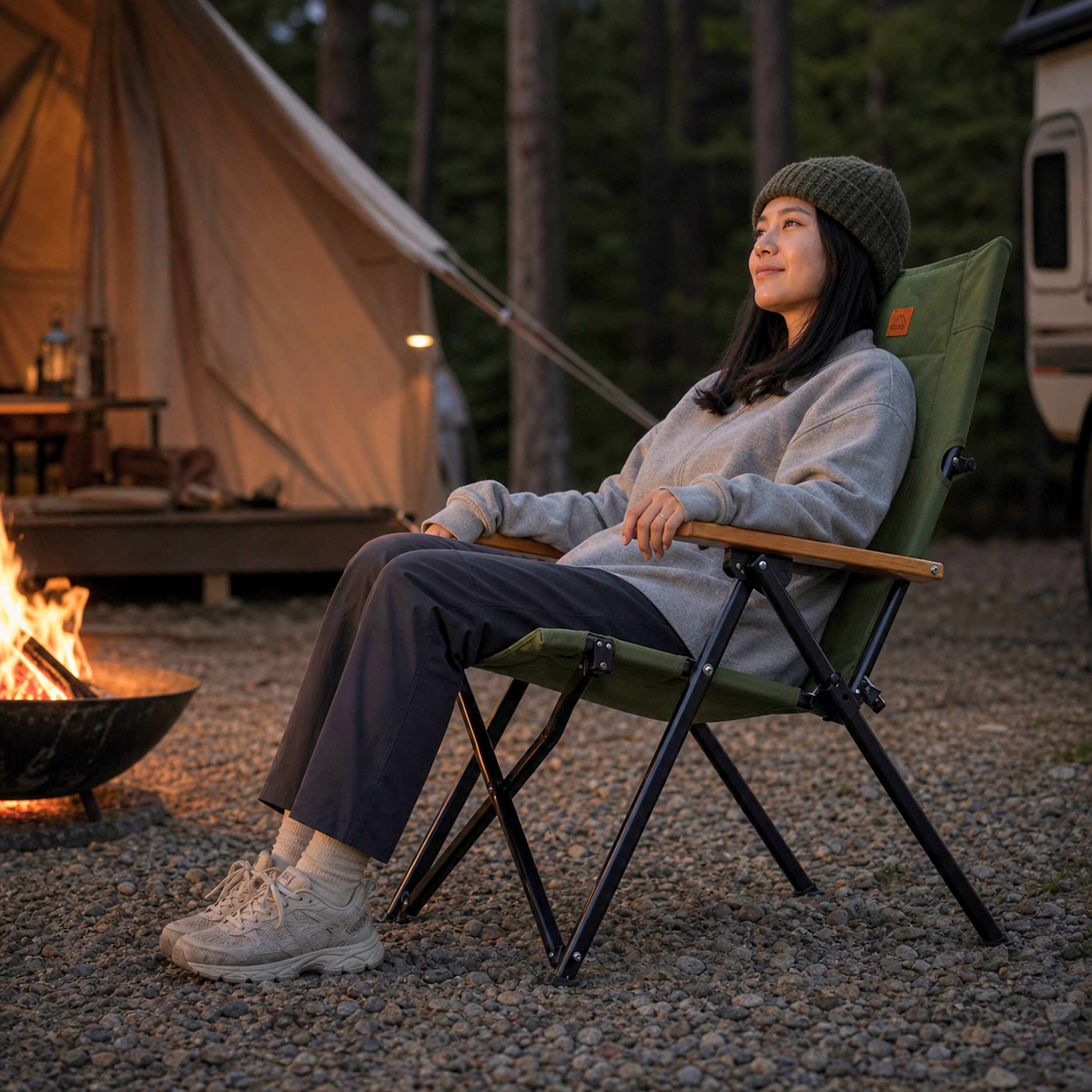 Coody Relax 4-Position Camping Chair – Green