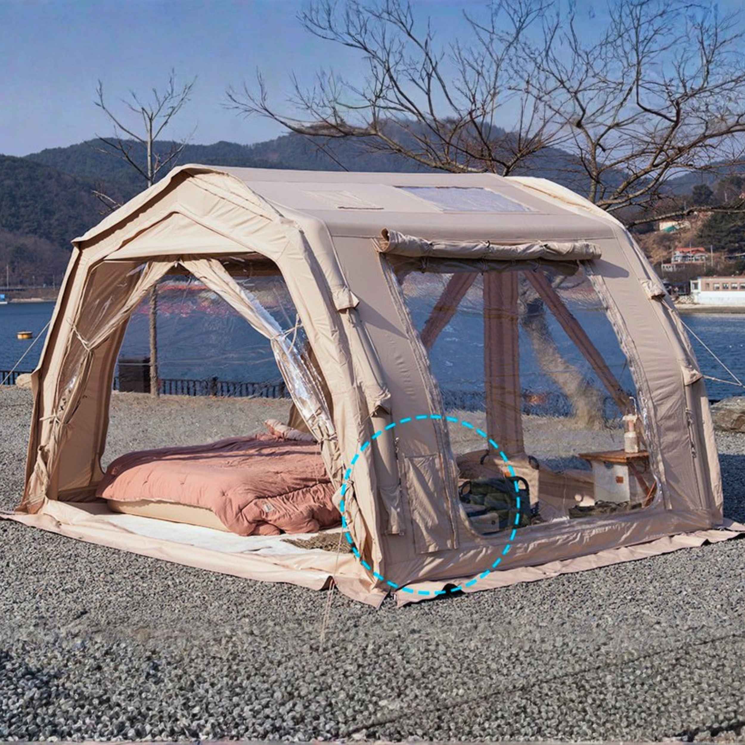 Coody 10.0 PRO Beige Premium Family Inflatable Canvas Tent (2-4 Person)