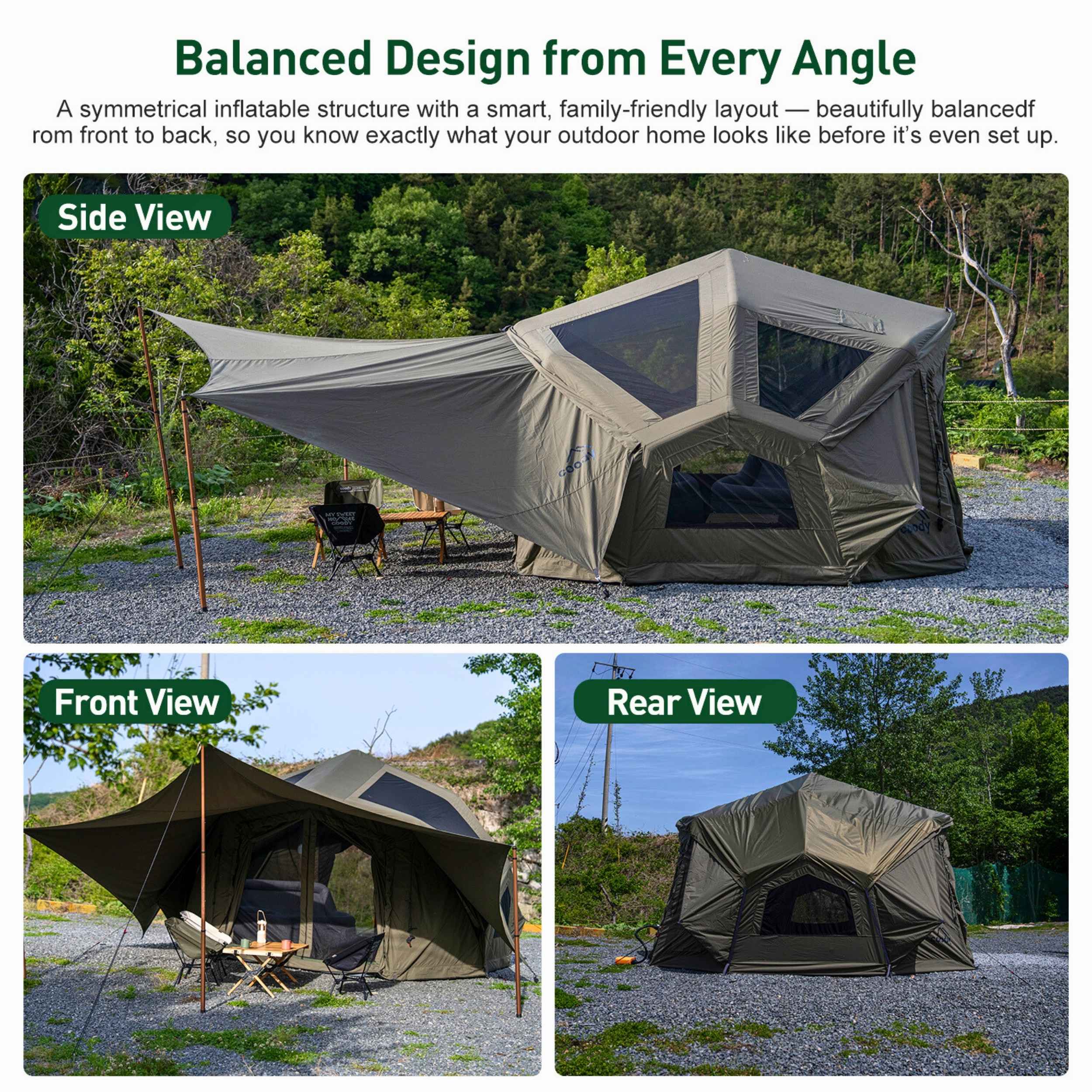 ケン430様＊coody エアテント BESTONA① Coody Bestona Forest Green Inflatable Tent for Camping (2-4 person)