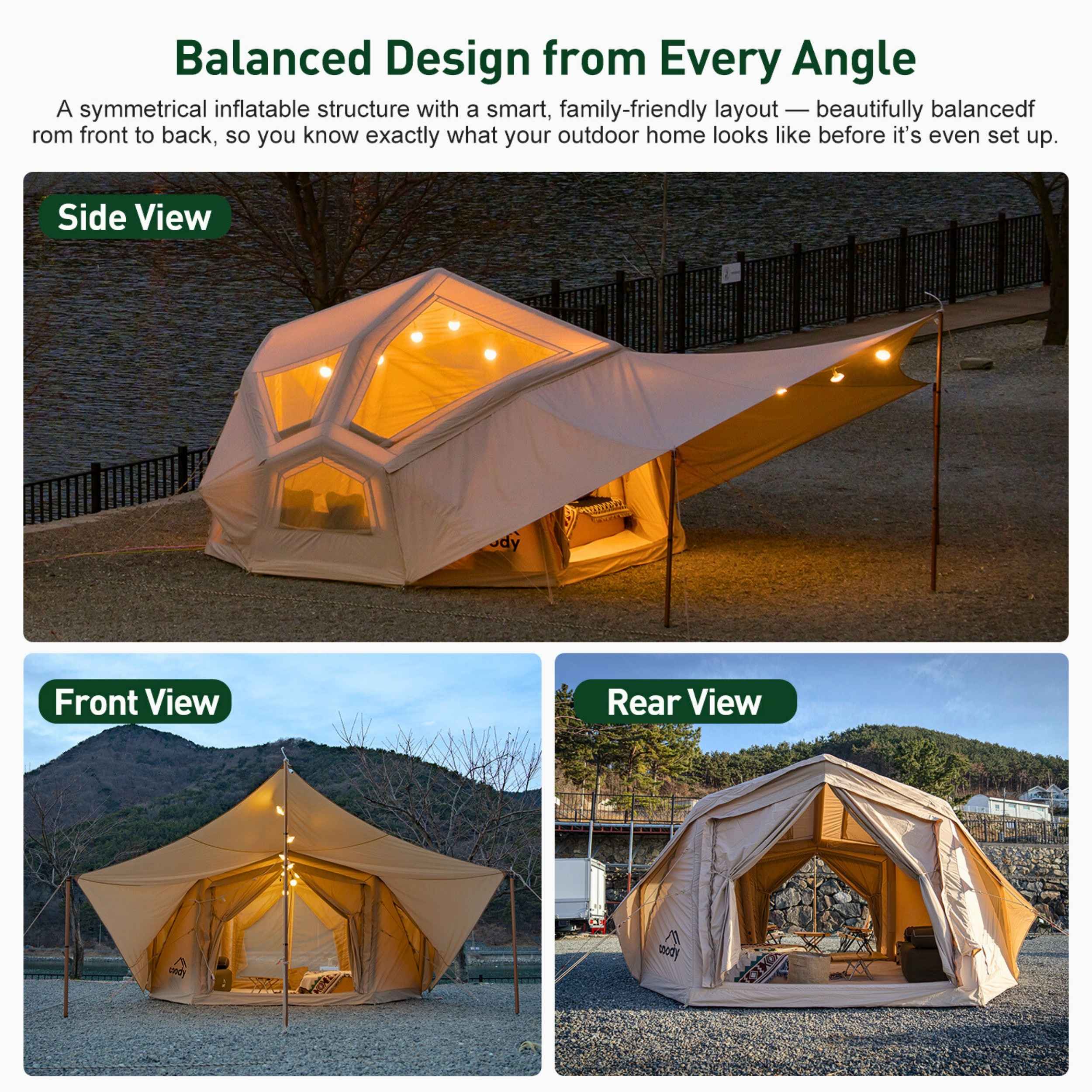 Coody Bestona Beige Inflatable Tent for Camping (2-4 person)