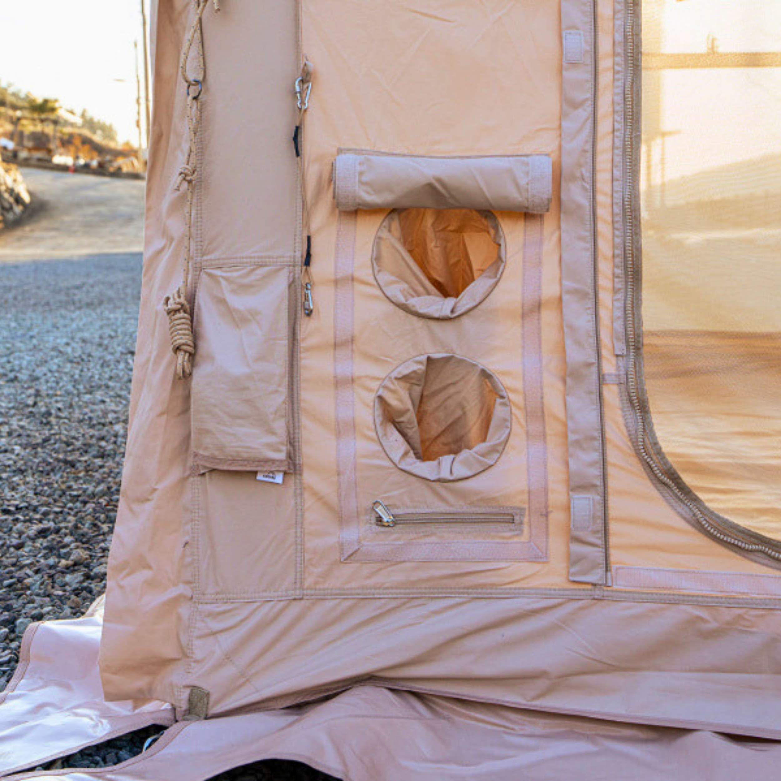 Coody 10.0 PRO Beige Premium Family Inflatable Canvas Tent (2-4 Person)