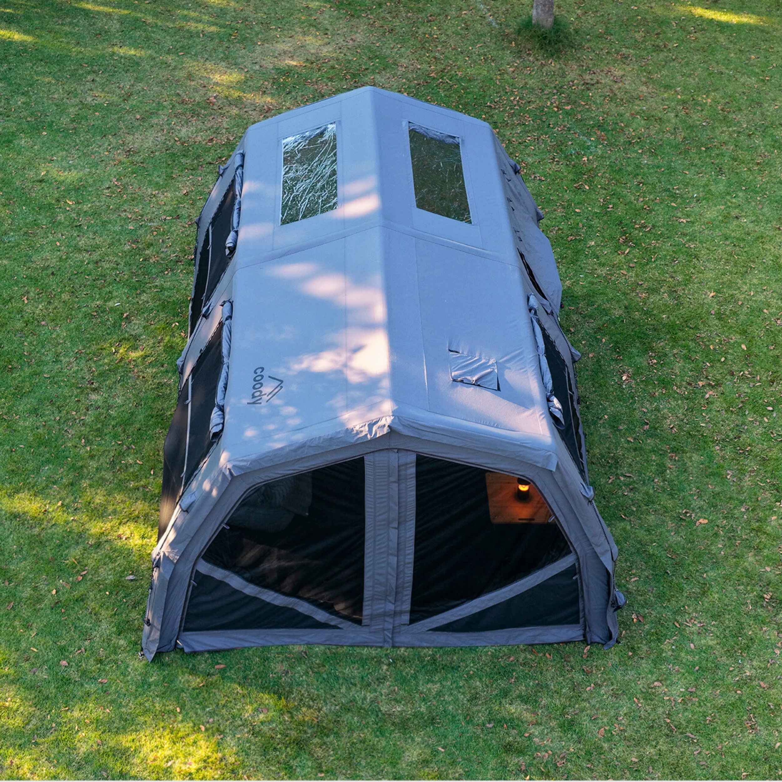 Coody Familia Pro AirTent 17.2 Gray Inflatable Tent for Camping (2-10 Person)