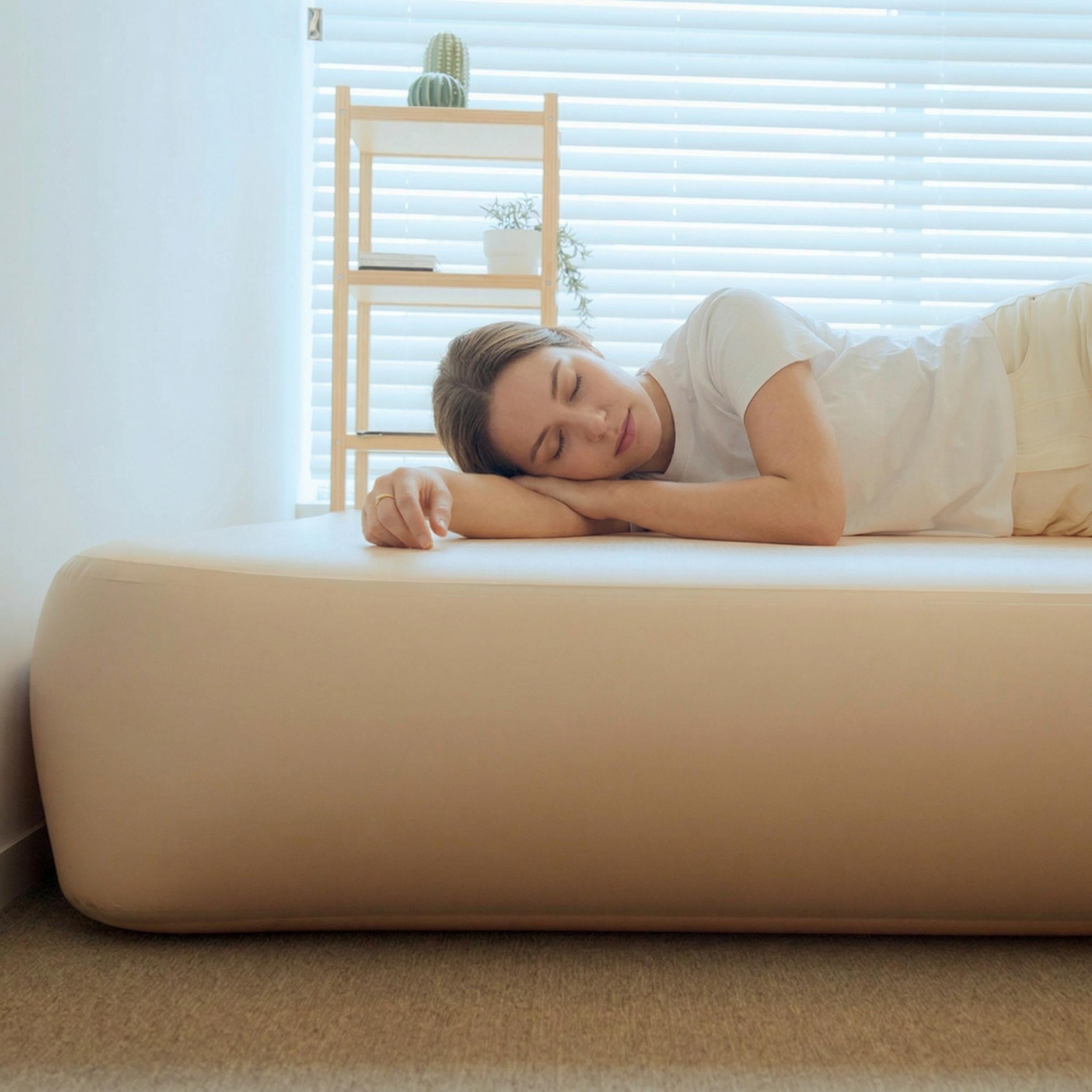 Coody Coreo Air Mattress Queen (150 × 200 × 35 cm) – Structured Air Block Inflatable Bed, Compact Pack Design