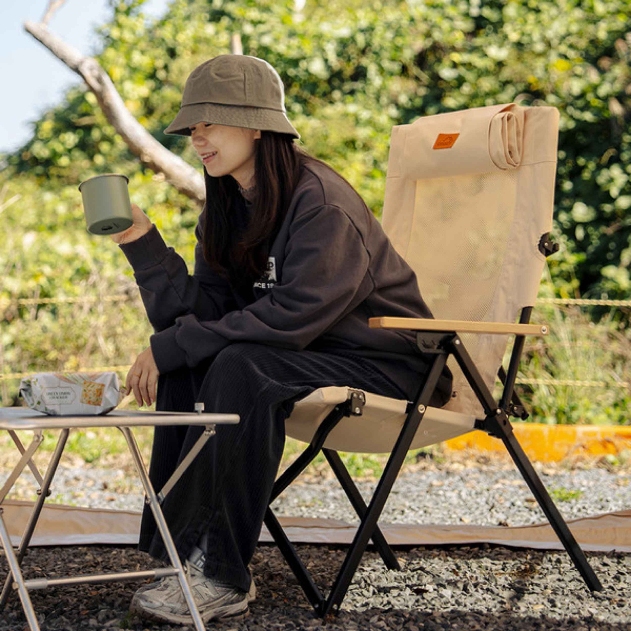 Coody Relax 4-Position Camping Chair – Beige