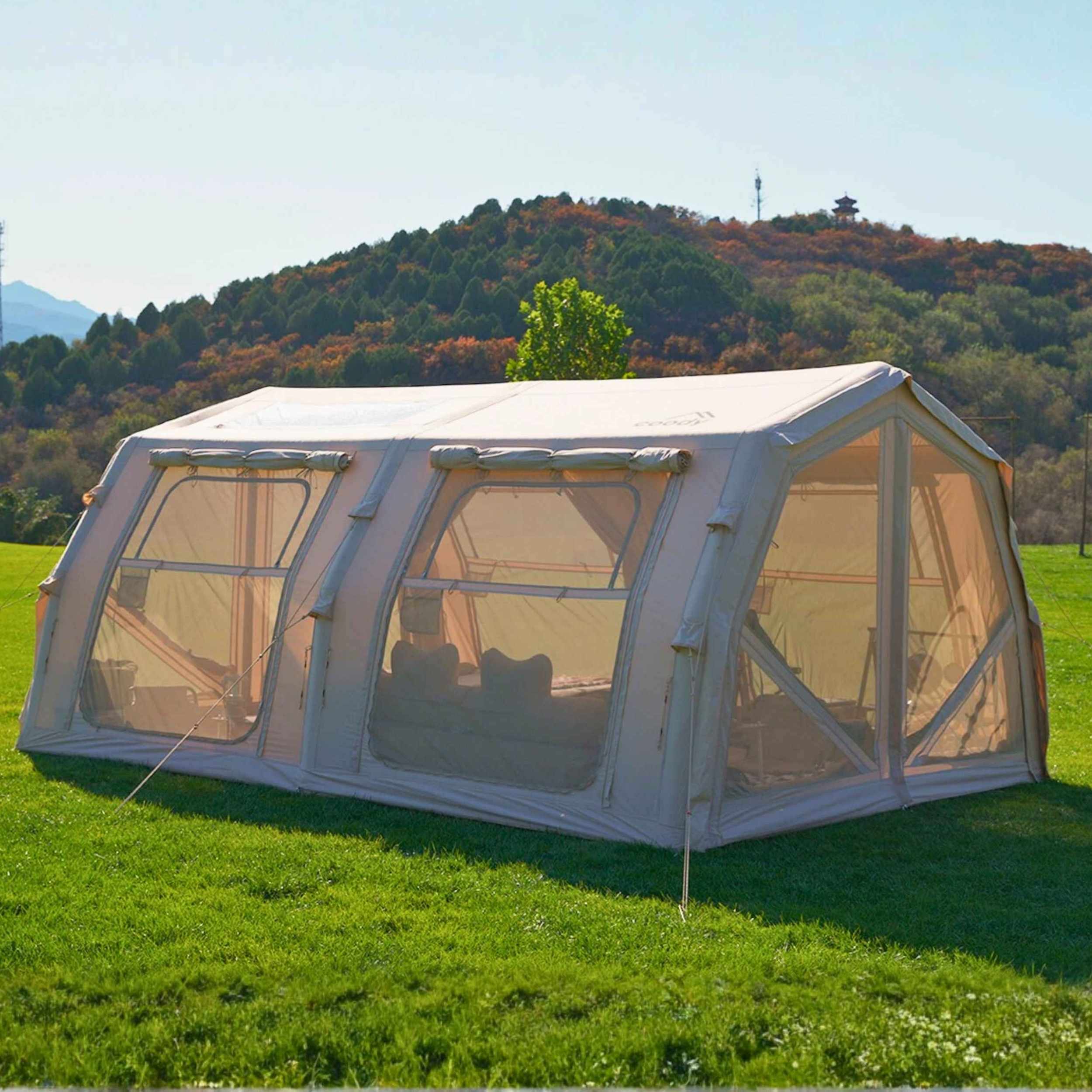 Coody Familia Pro AirTent 17.2 Beige Inflatable Tent for Camping (2-10 Person)
