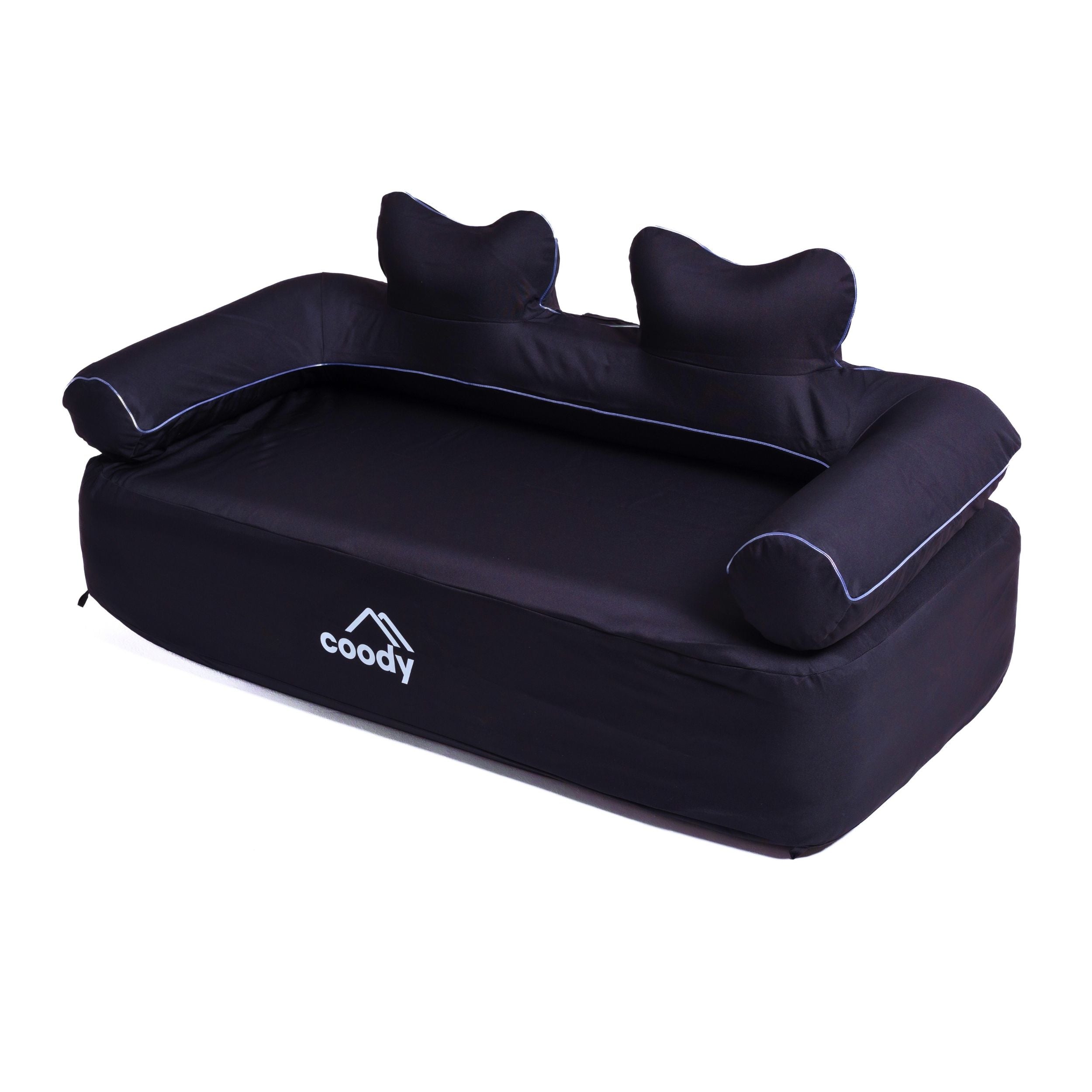 coody エアソファー　ブラック Coody Air Sofa Black - Inflatable Camping Couch with Built-In Pump