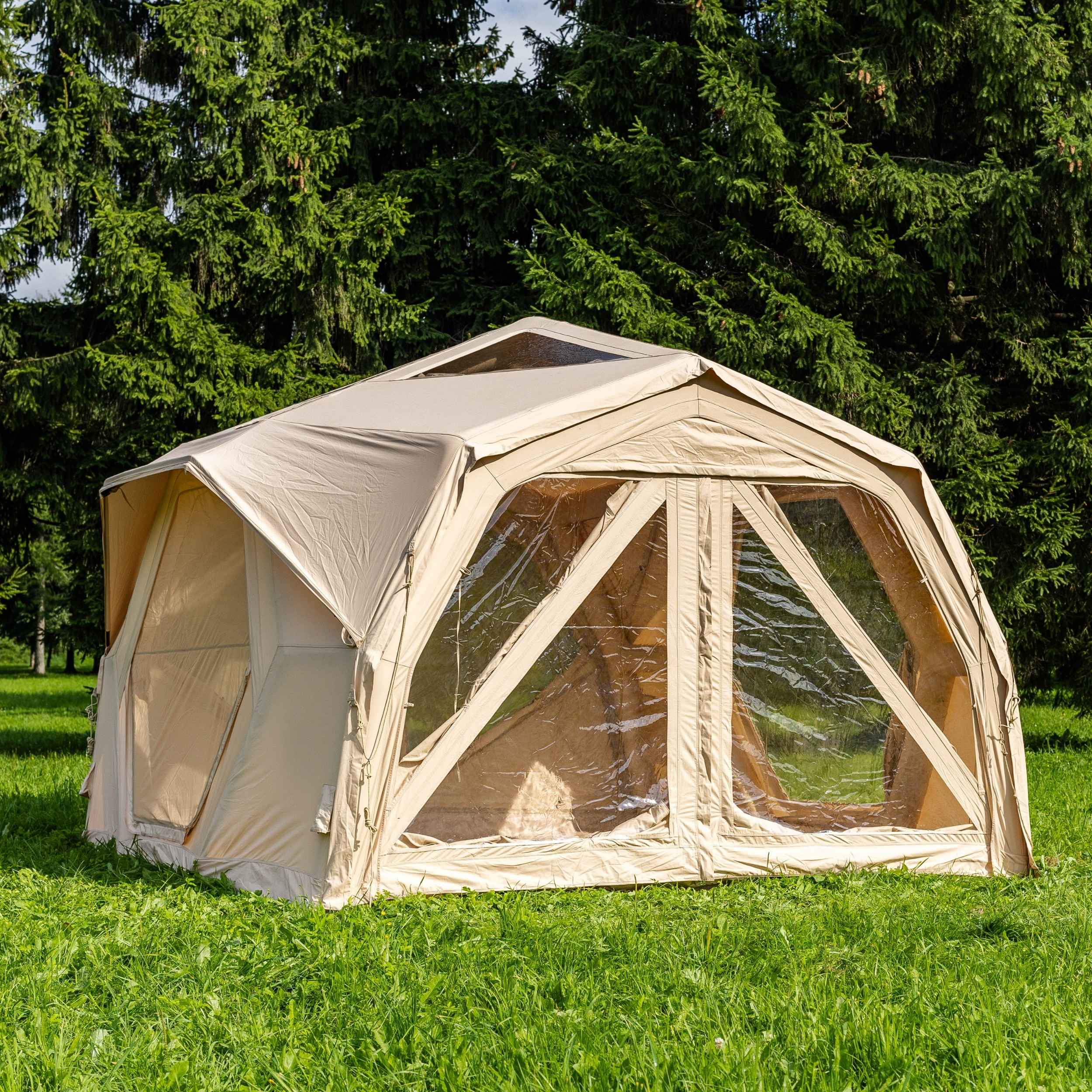 Coody Hub Pro Beige- Inflatable Tent for Camping (2-6 Person)