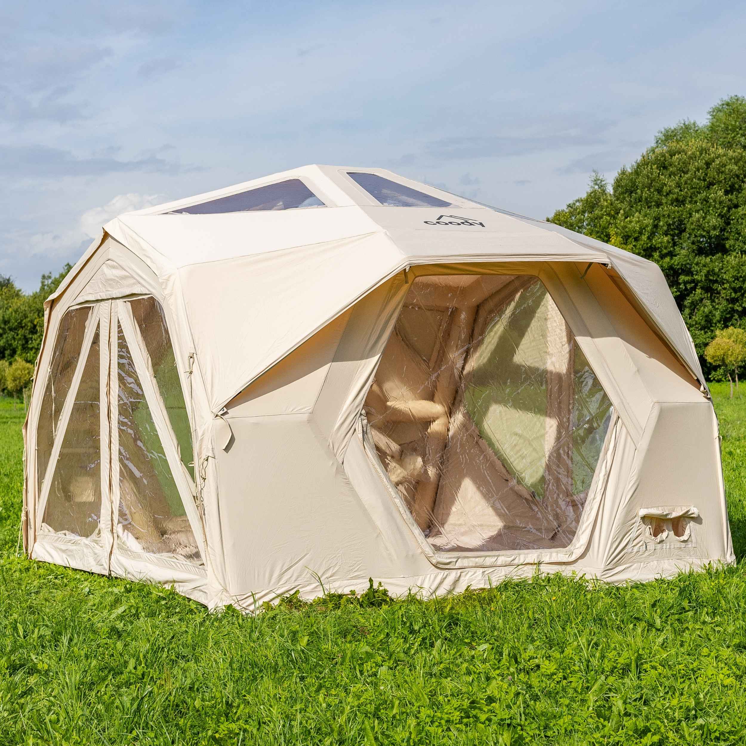 Coody Hub Pro Beige- Inflatable Tent for Camping (2-6 Person)