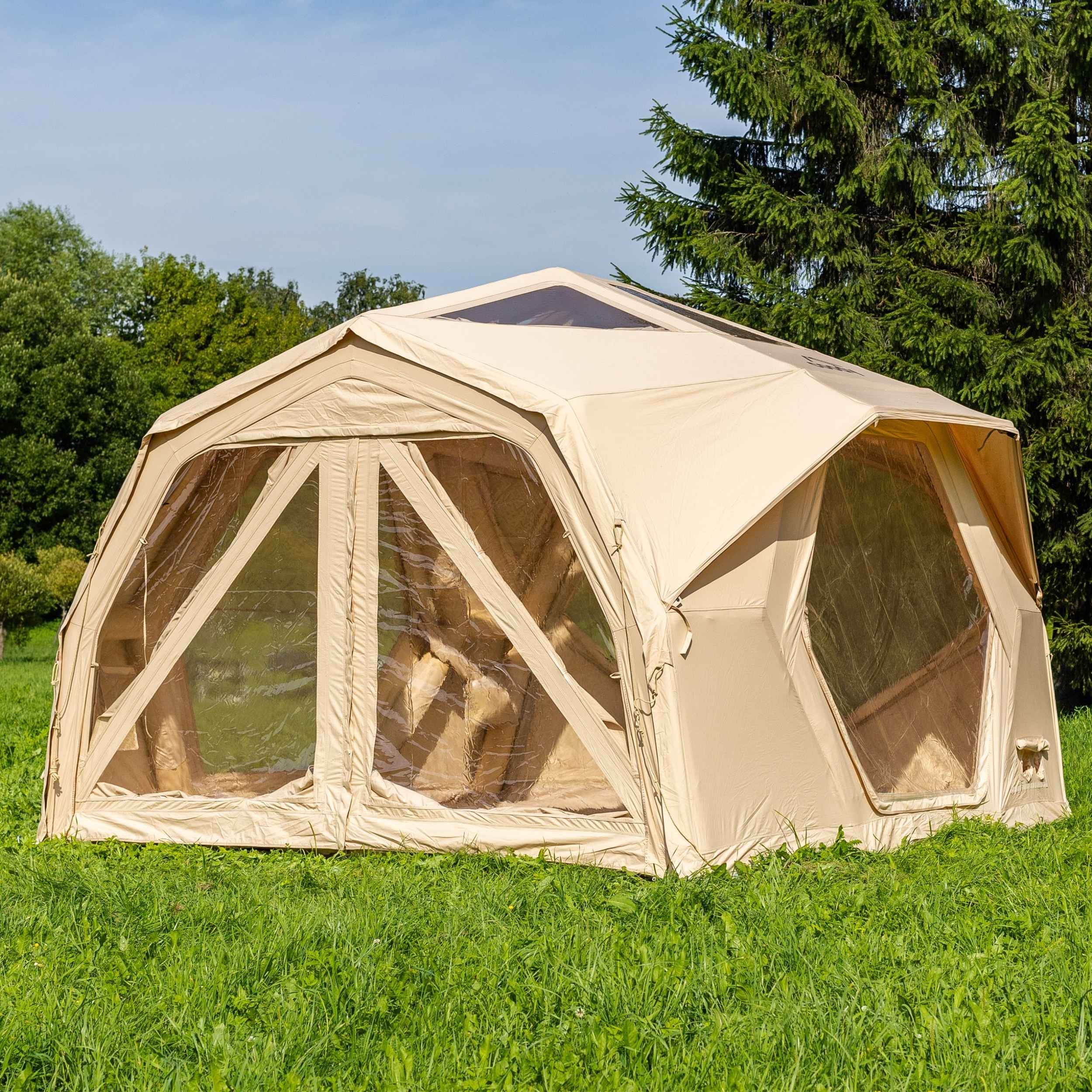 Coody Hub Pro Beige- Inflatable Tent for Camping (2-6 Person)