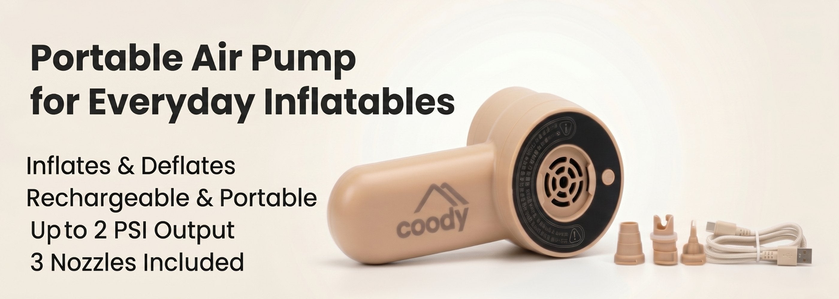 Coody Air Pump GR-119P, Portable Air Pump for Coreo Air Mattress, 3 No