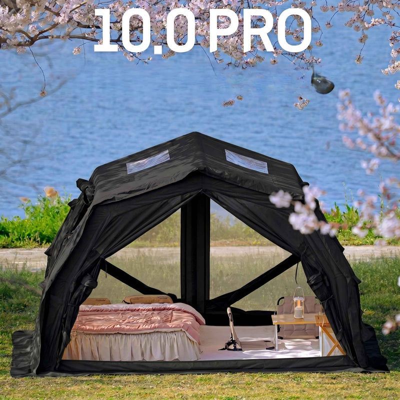 tent for outside Coody 10.0 PRO Black Premium Family Inflatable Canvas Tent (2-4 Person)