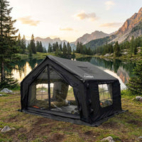 Tienda de campaña inflable Coody 10 negra para acampar (2-4 personas)