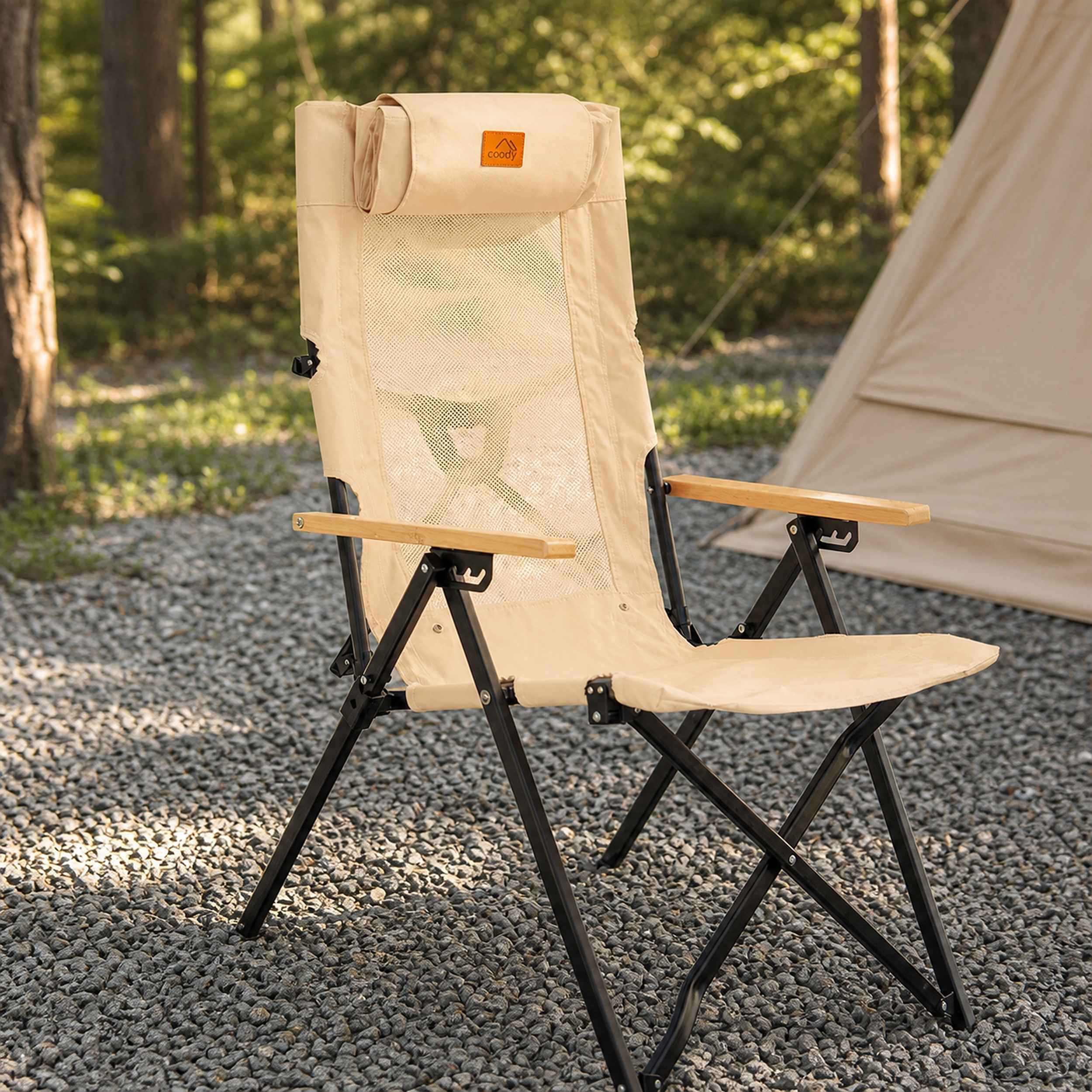 Coody Relax 4-Position Camping Chair – Beige