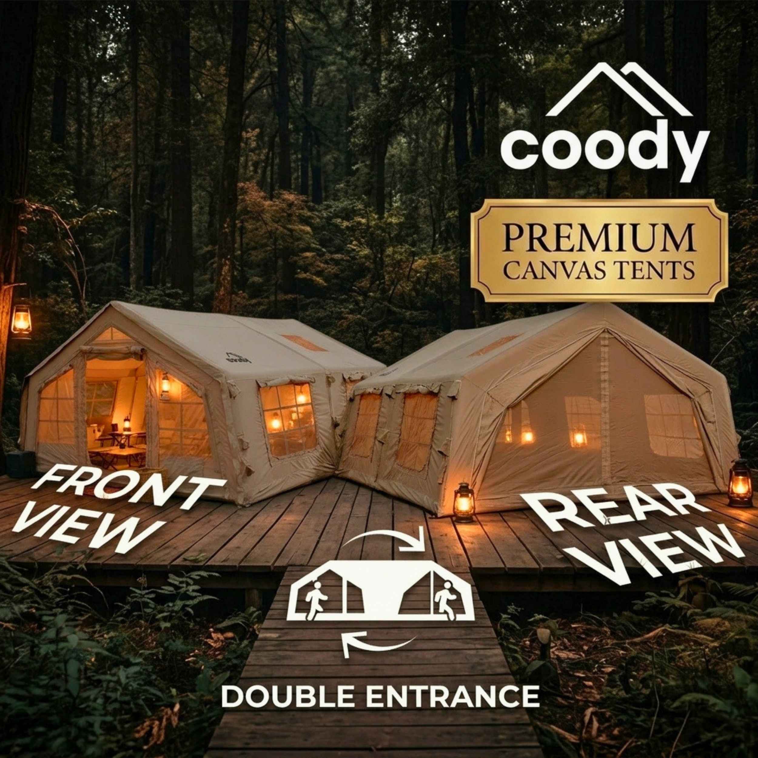 Coody Familia AirTent 17.2 Beige Inflatable Tent House for Camping (2-10 Person)