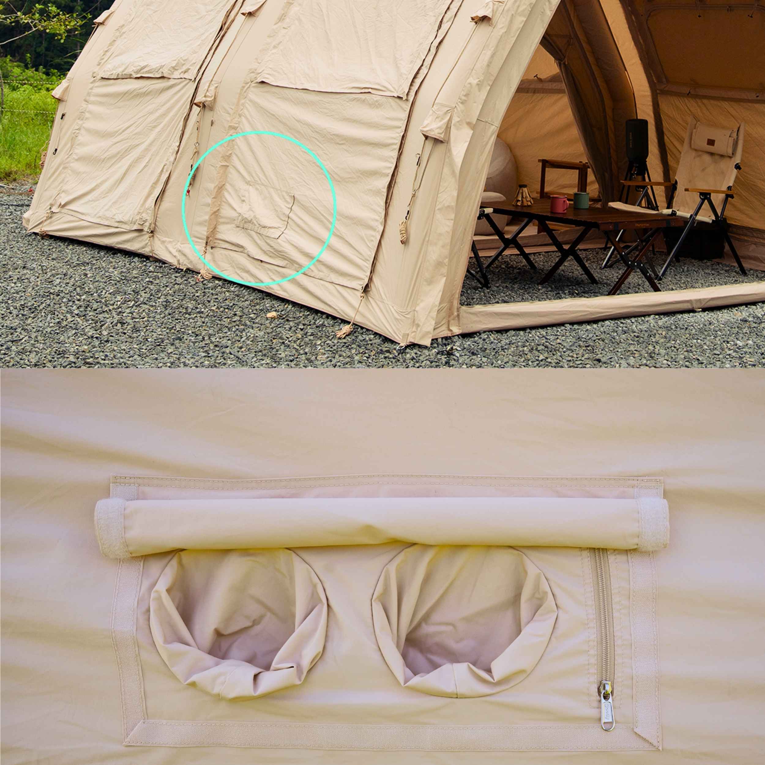 Coody Familia Pro AirTent 17.2 Beige Inflatable Tent for Camping (2-10 Person)
