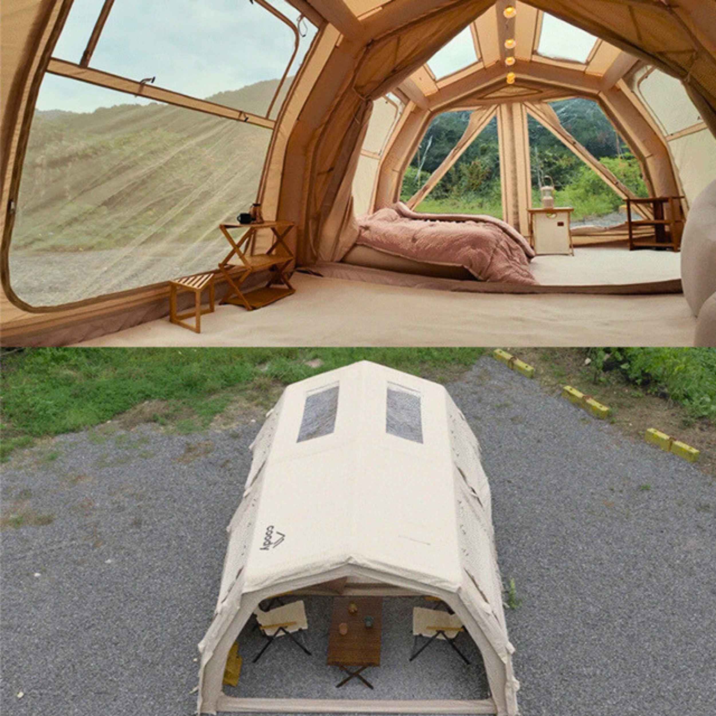 Coody Familia Pro AirTent 17.2 Beige Inflatable Tent for Camping (2-10 Person)