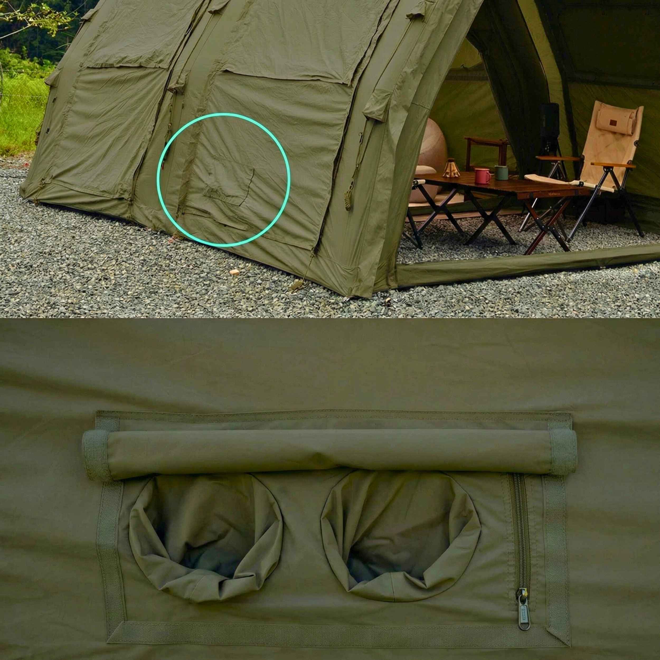 Coody Familia Pro AirTent 17.2 Forest Green Inflatable Tent for Campin