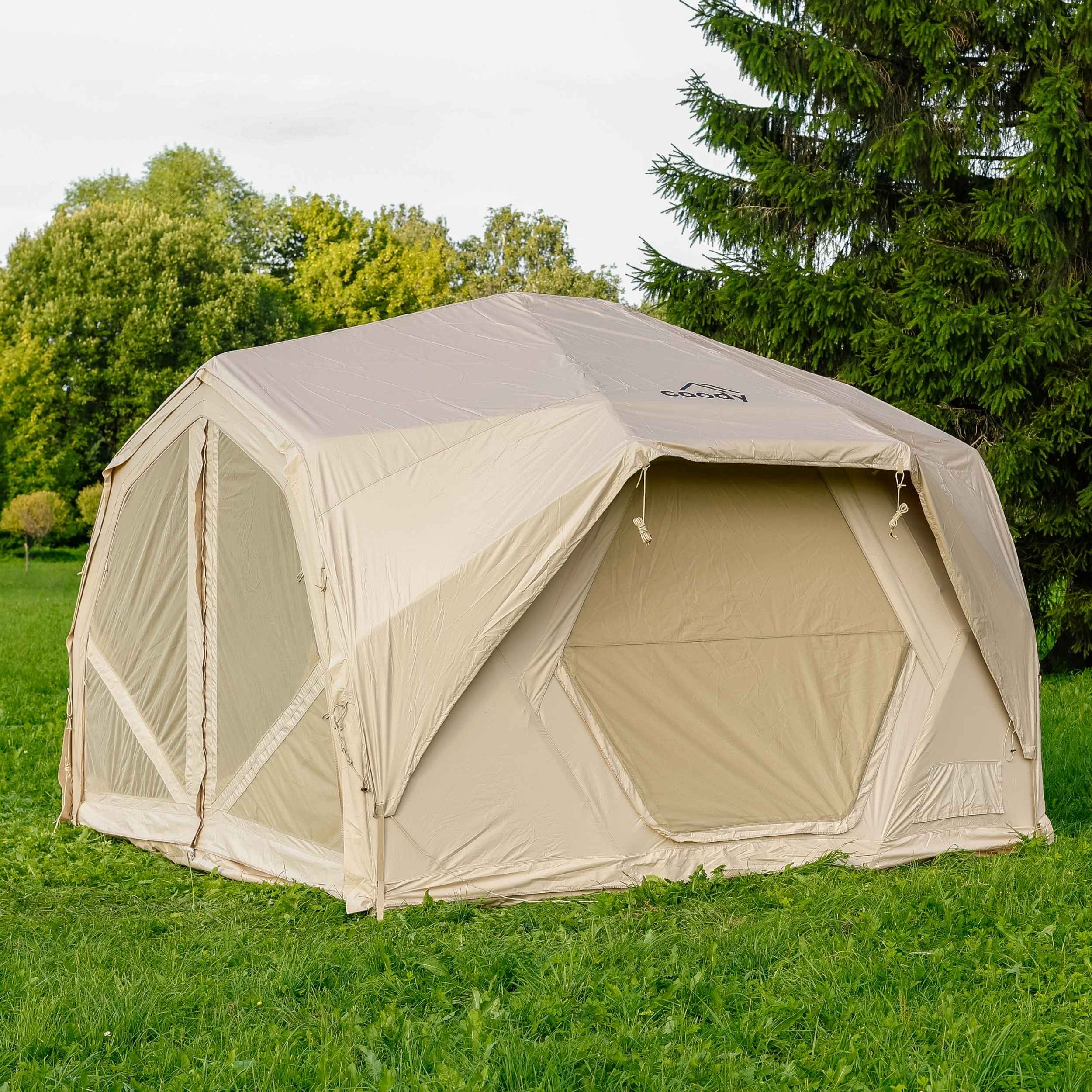 Coody Hub Pro Beige- Inflatable Tent for Camping (2-6 Person)