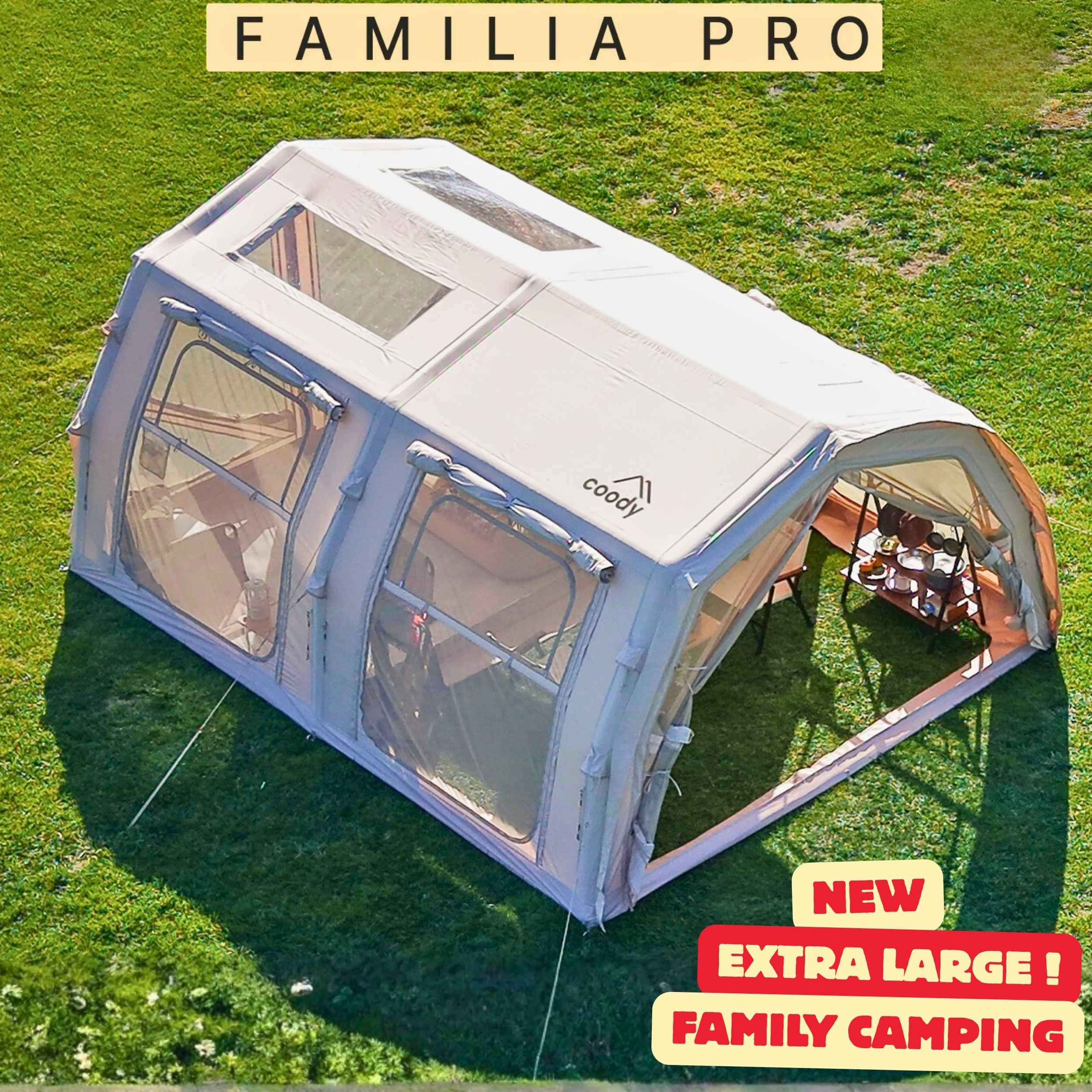 Coody Familia Pro AirTent 17.2 Beige Inflatable Tent for Camping (2-10 Person)