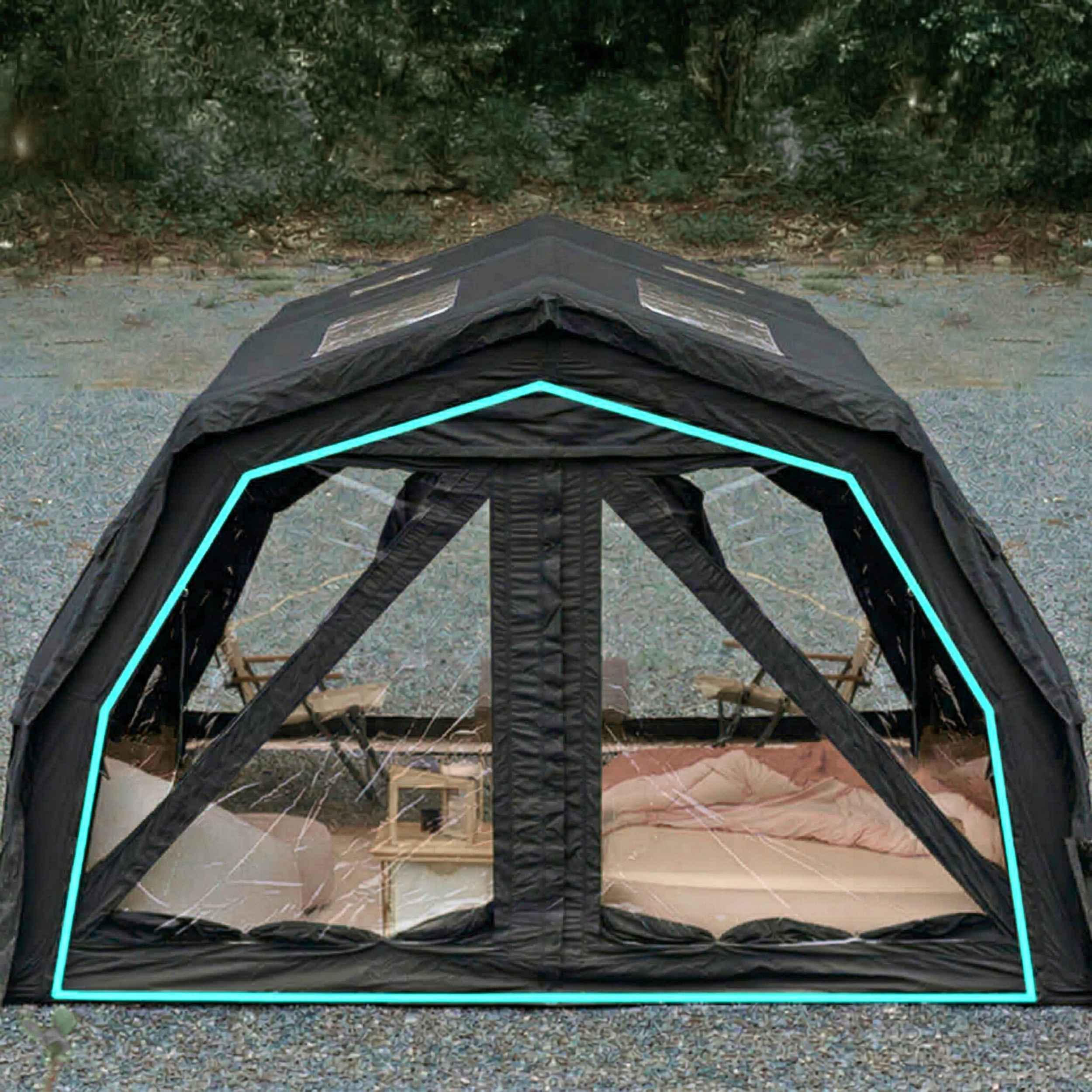 Coody Familia AirTent 17.2 PRO Black (2-10 Person)+Electric Pump+TPU D
