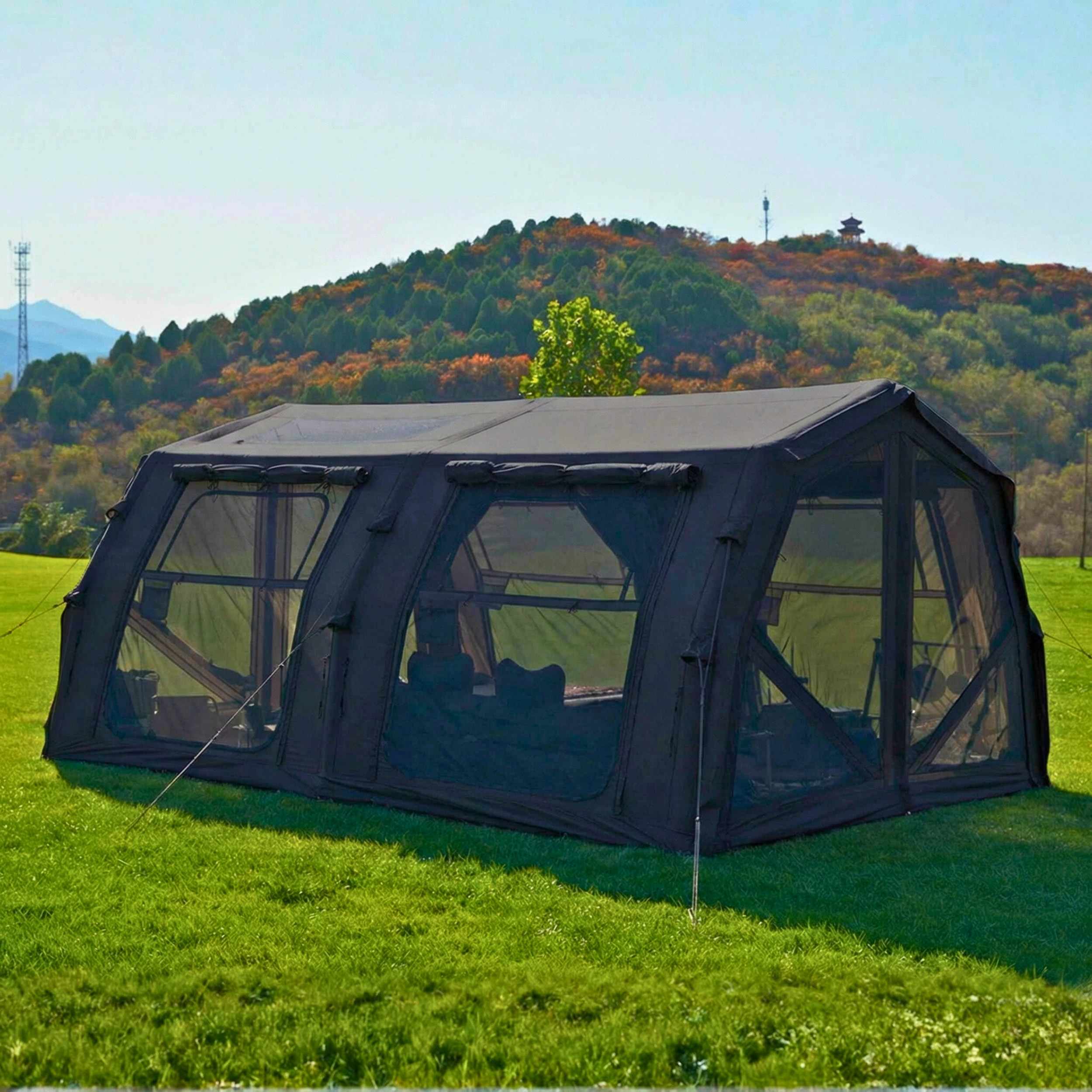 Coody Familia Pro AirTent 17.2 Black Inflatable Tent for Camping (2-10 Person)