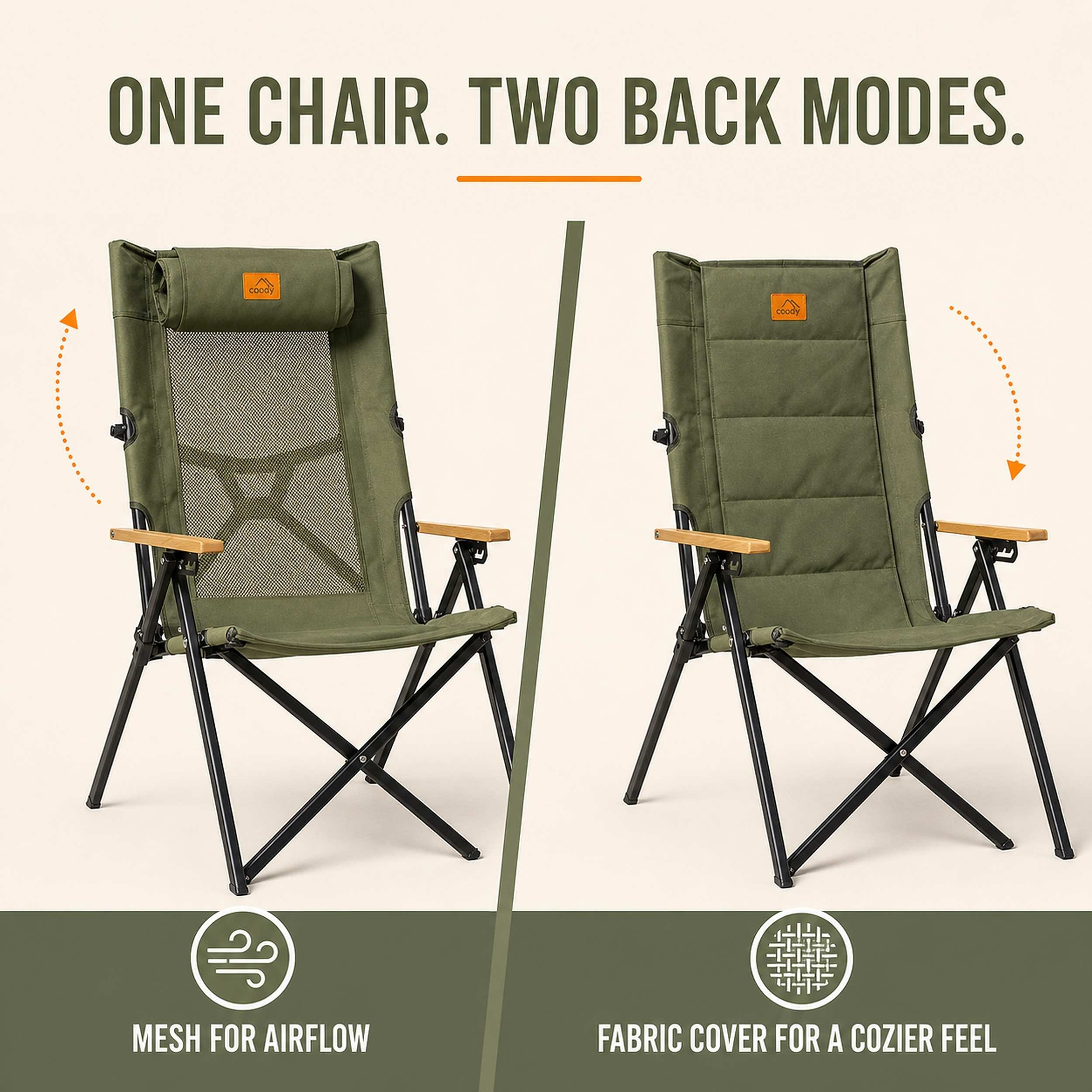 Coody Relax 4-Position Camping Chair – Green