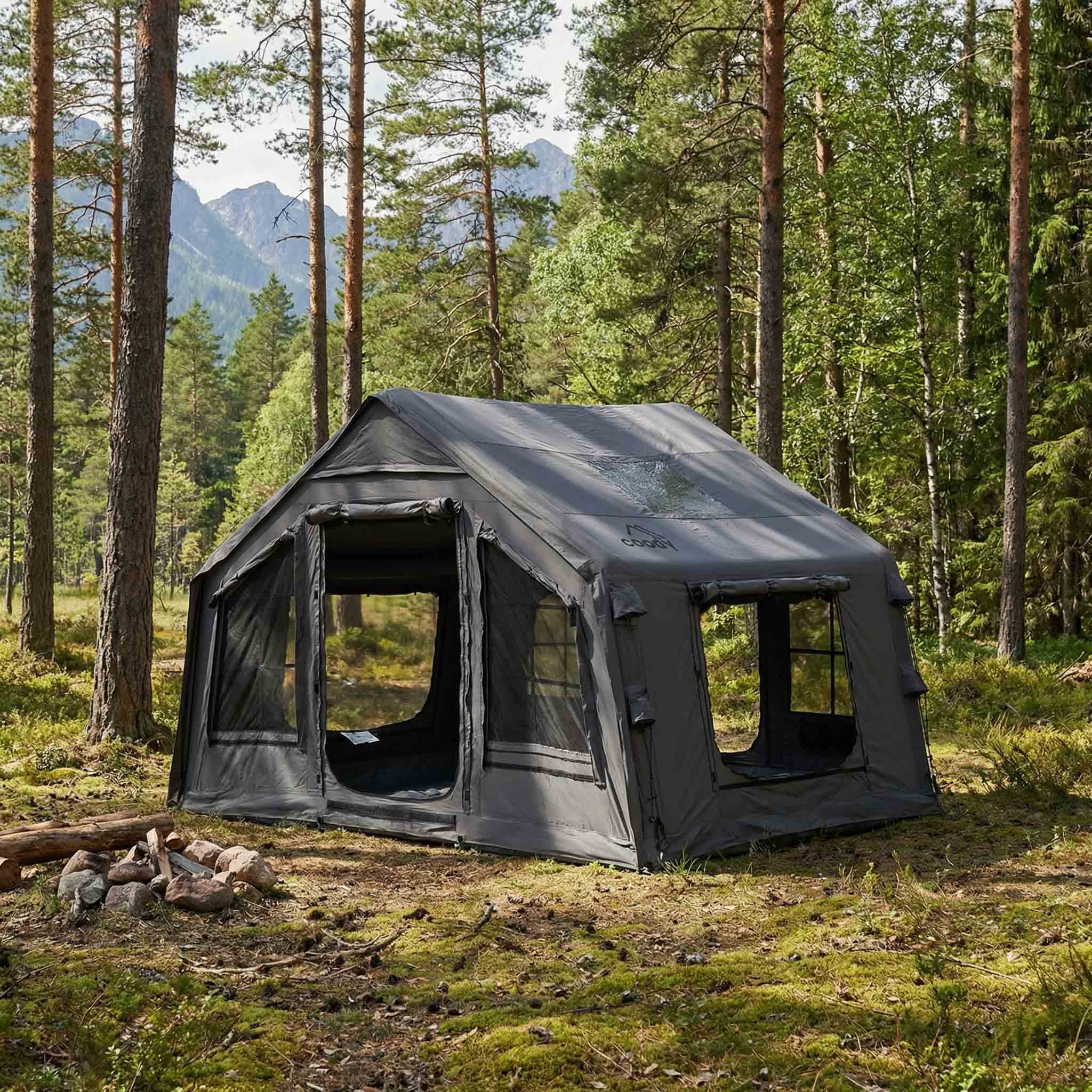 Coody 8.0 Air Tent Gray - Inflatable Tent House for Camping (1-4 Person)