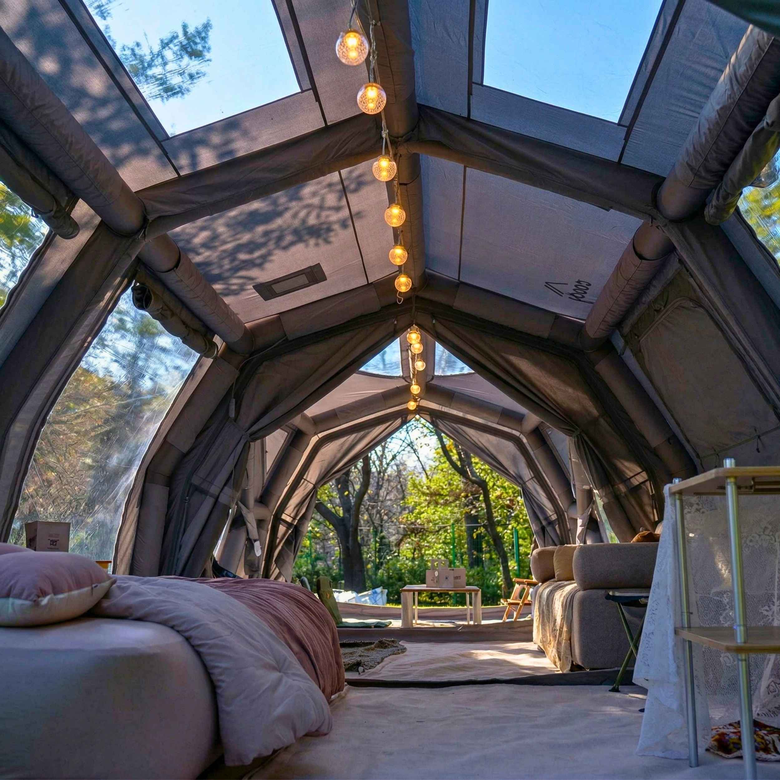 Coody Familia Pro AirTent 17.2 Gray Inflatable Tent for Camping (2-10 Person)