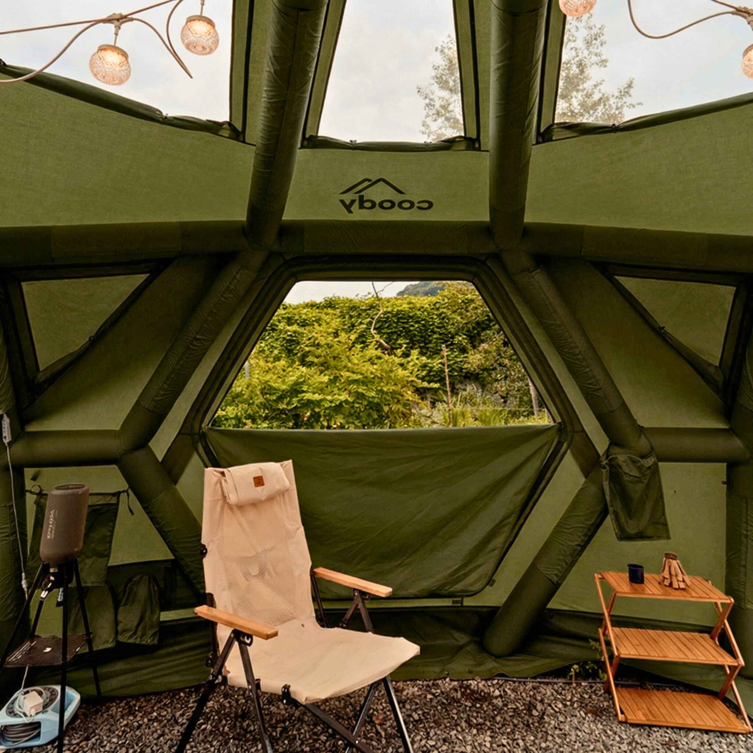 Coody Hub Pro Forest Green- Inflatable Tent for Camping (2-6 Person)