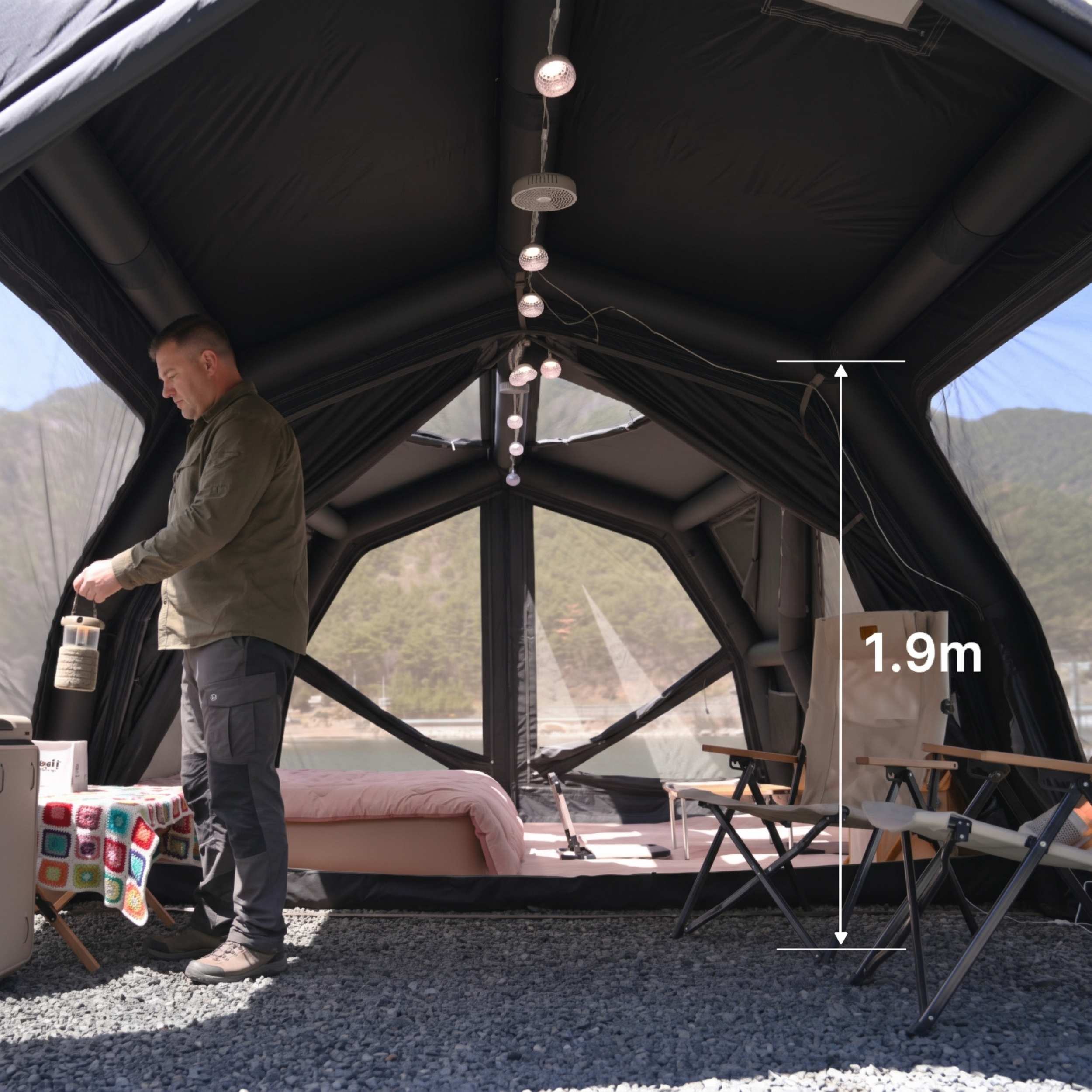 Coody AirTarp Pro Inflatable Canopy Extension for 17.2 Pro, 10.0 Pro & Hub Pro AirTents – Black