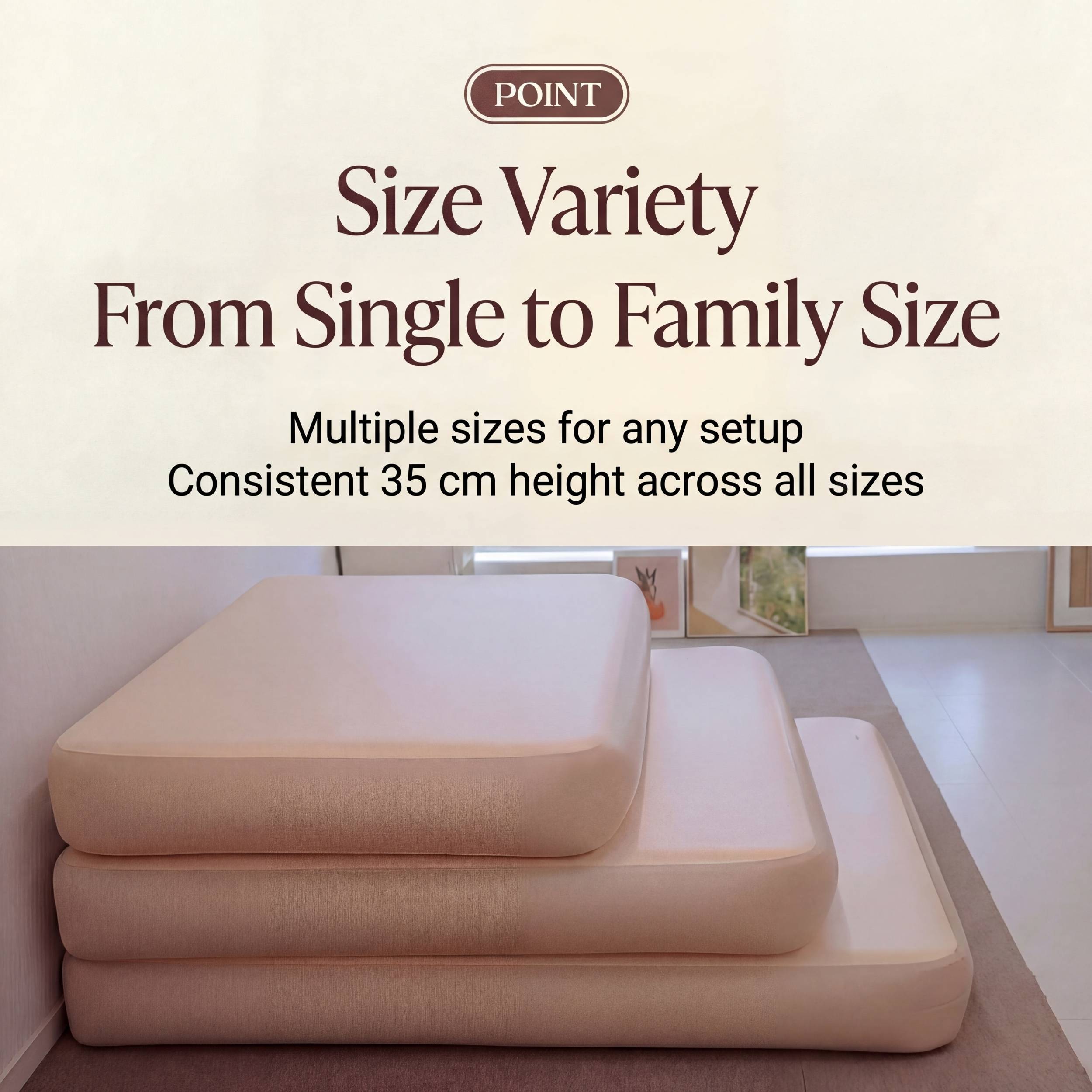 Coody Coreo Air Mattress Single (105 × 200 × 35 cm) – Structured Air Block Inflatable Bed, Compact Pack Design