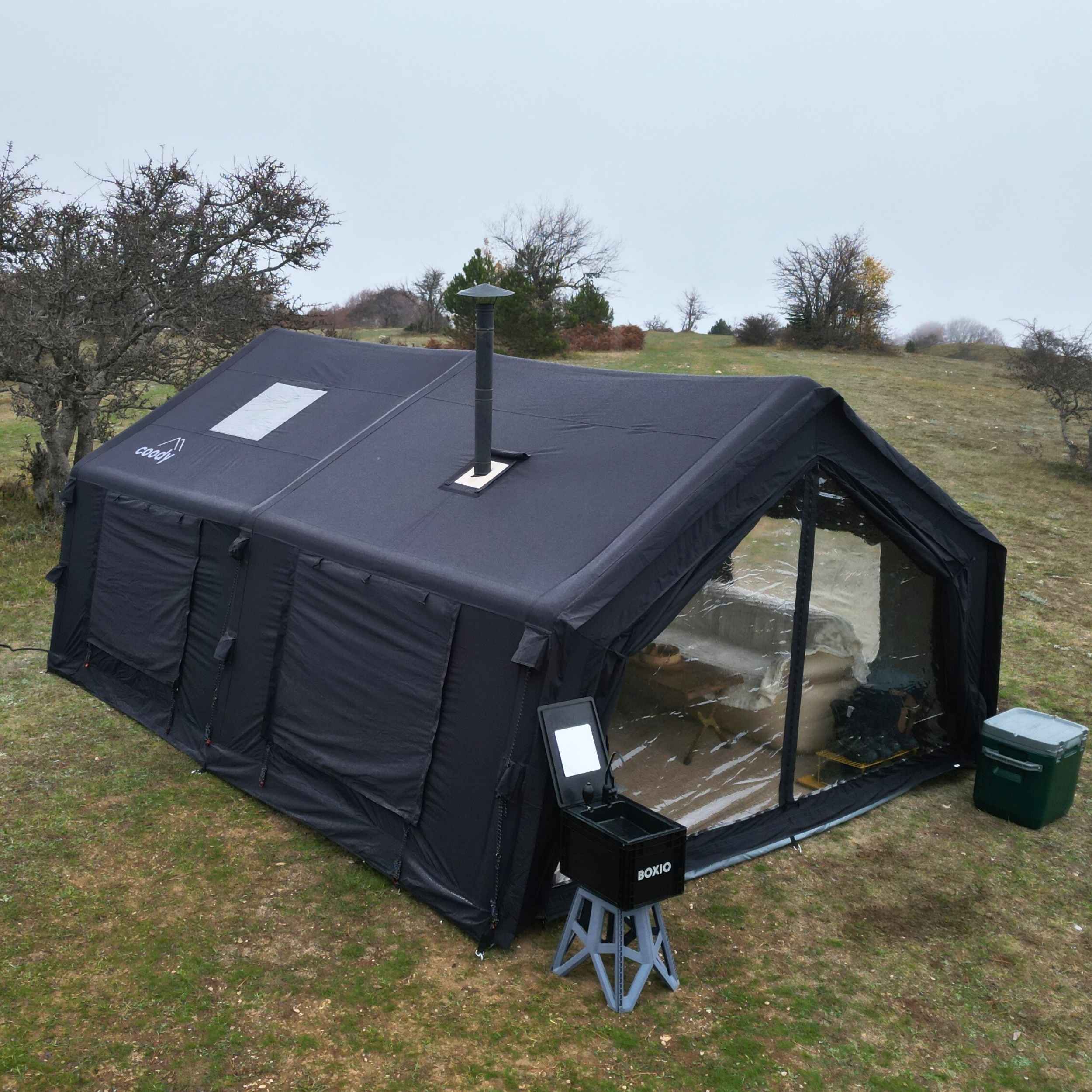 coody familia 17.2 大型エアテント Coody Familia AirTent 17.2 Beige Inflatable Tent House for Camping (2-