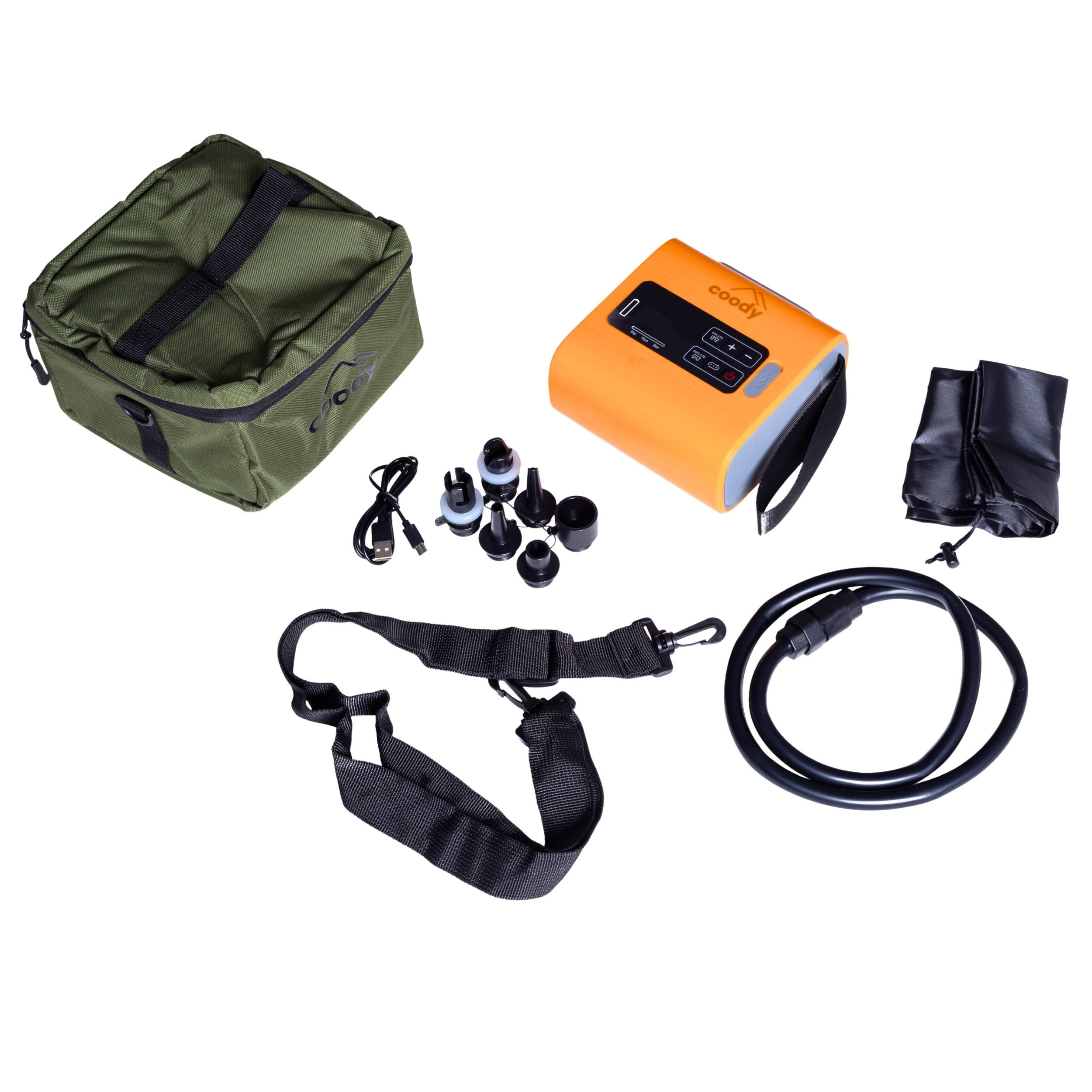 Coody Familia AirTent 17.2 PRO Black (2-10 Person)+Electric Pump+TPU Door Black+Ground Sheet