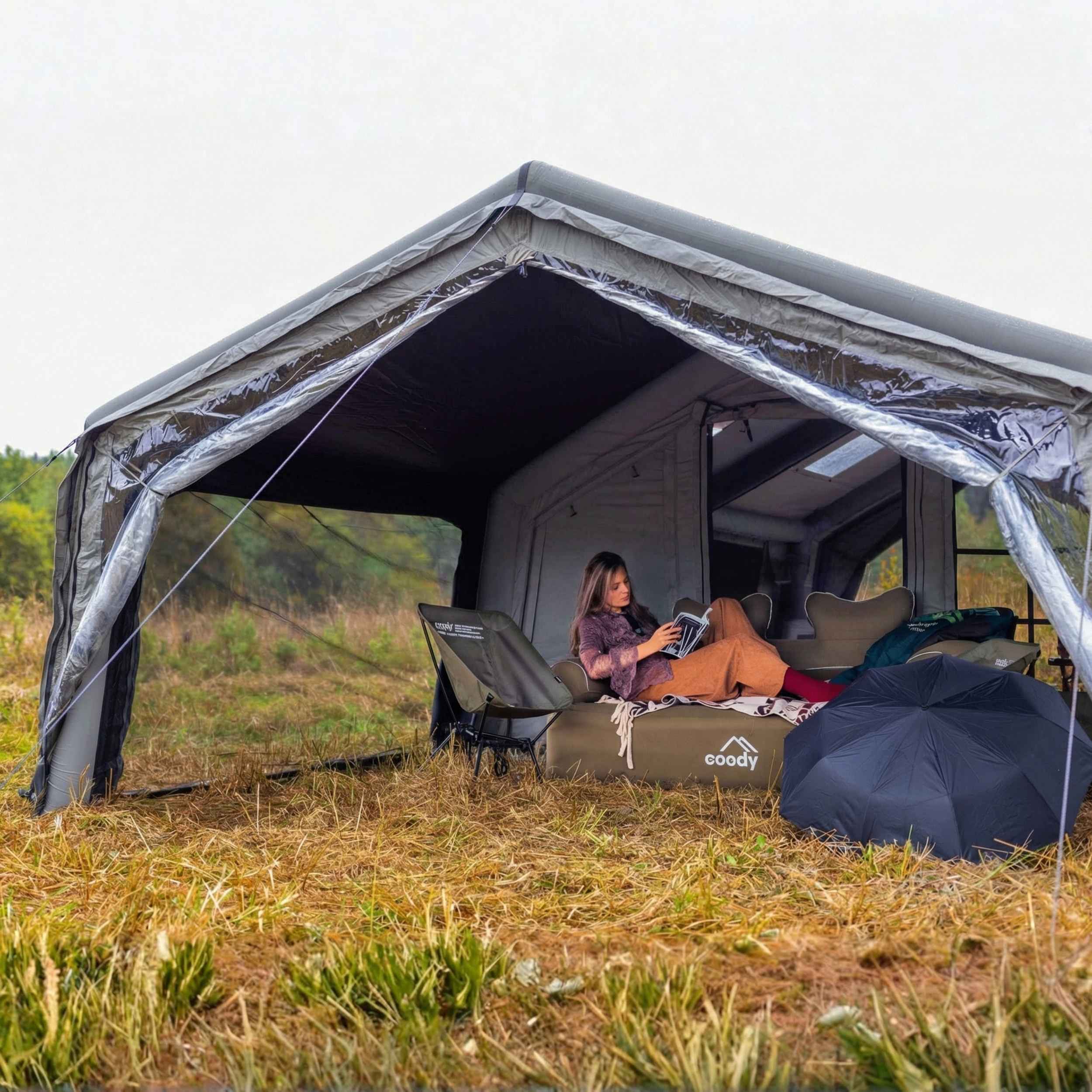 Coody AirTarp Inflatable Canopy Extension for 8.0 AirTents – Gray