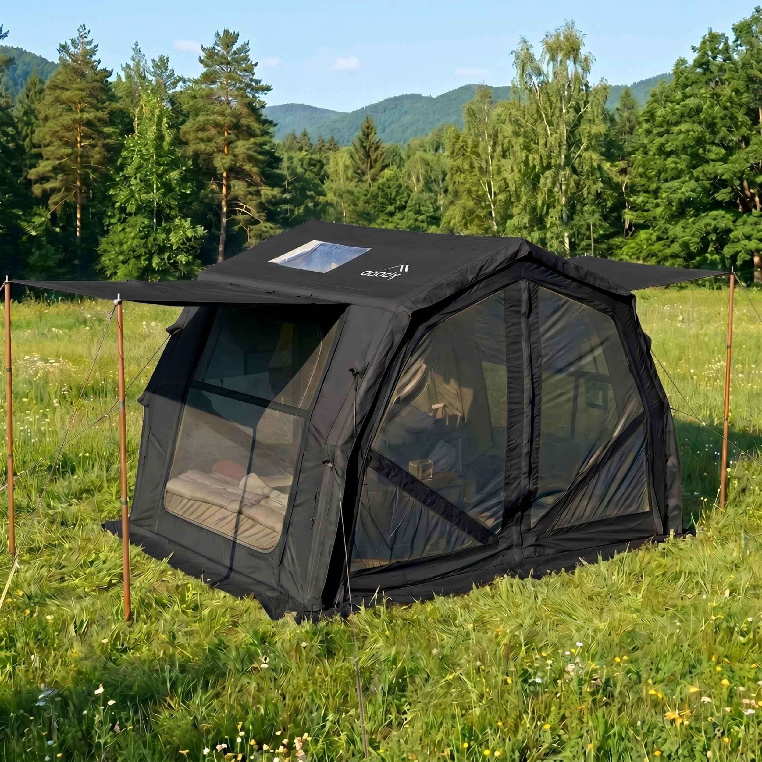 Coody 10.0 PRO Black Premium Family Inflatable Canvas Tent (2-4 Person