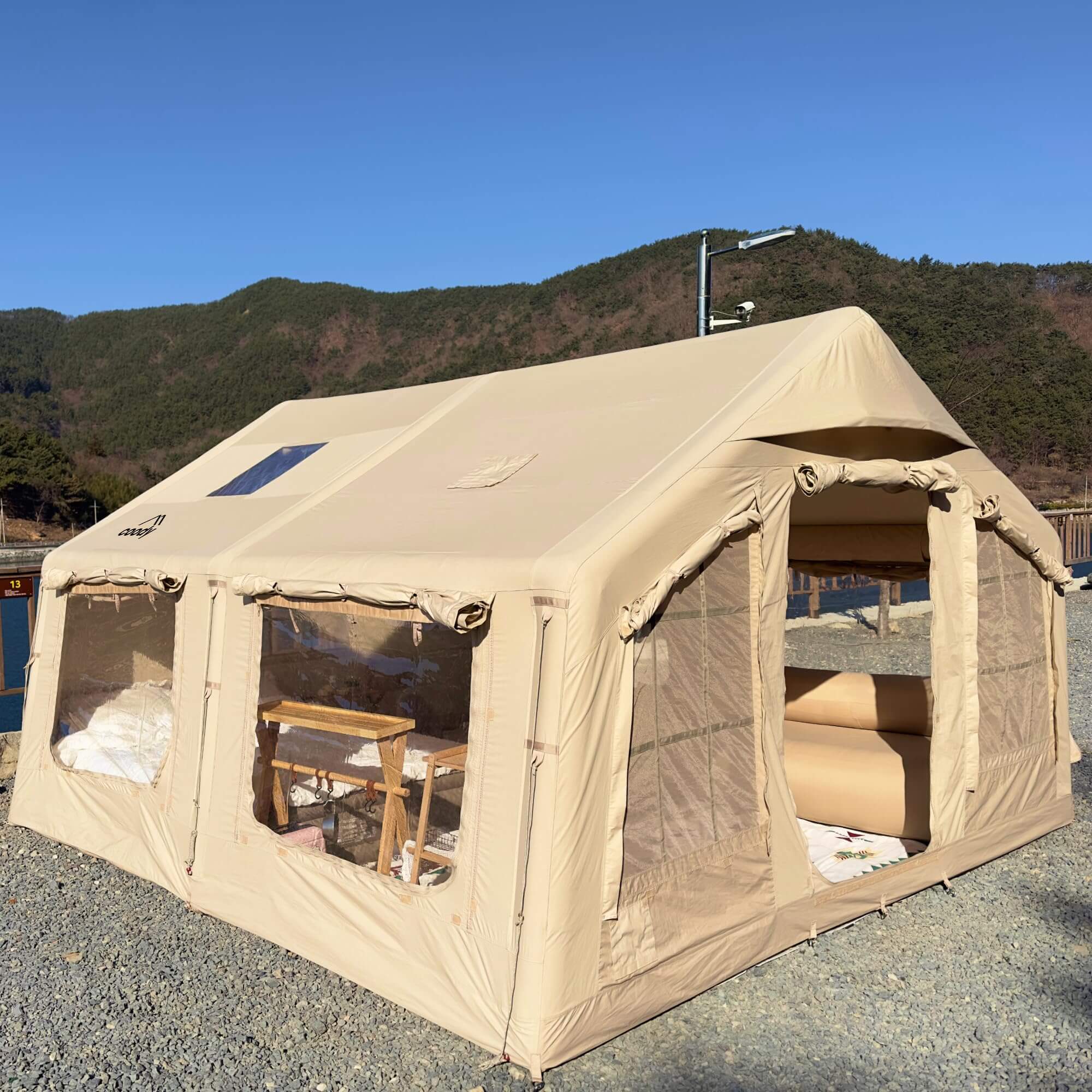 Coody 13.6 Beige Inflatable Tent House for Camping (2-8 Person)