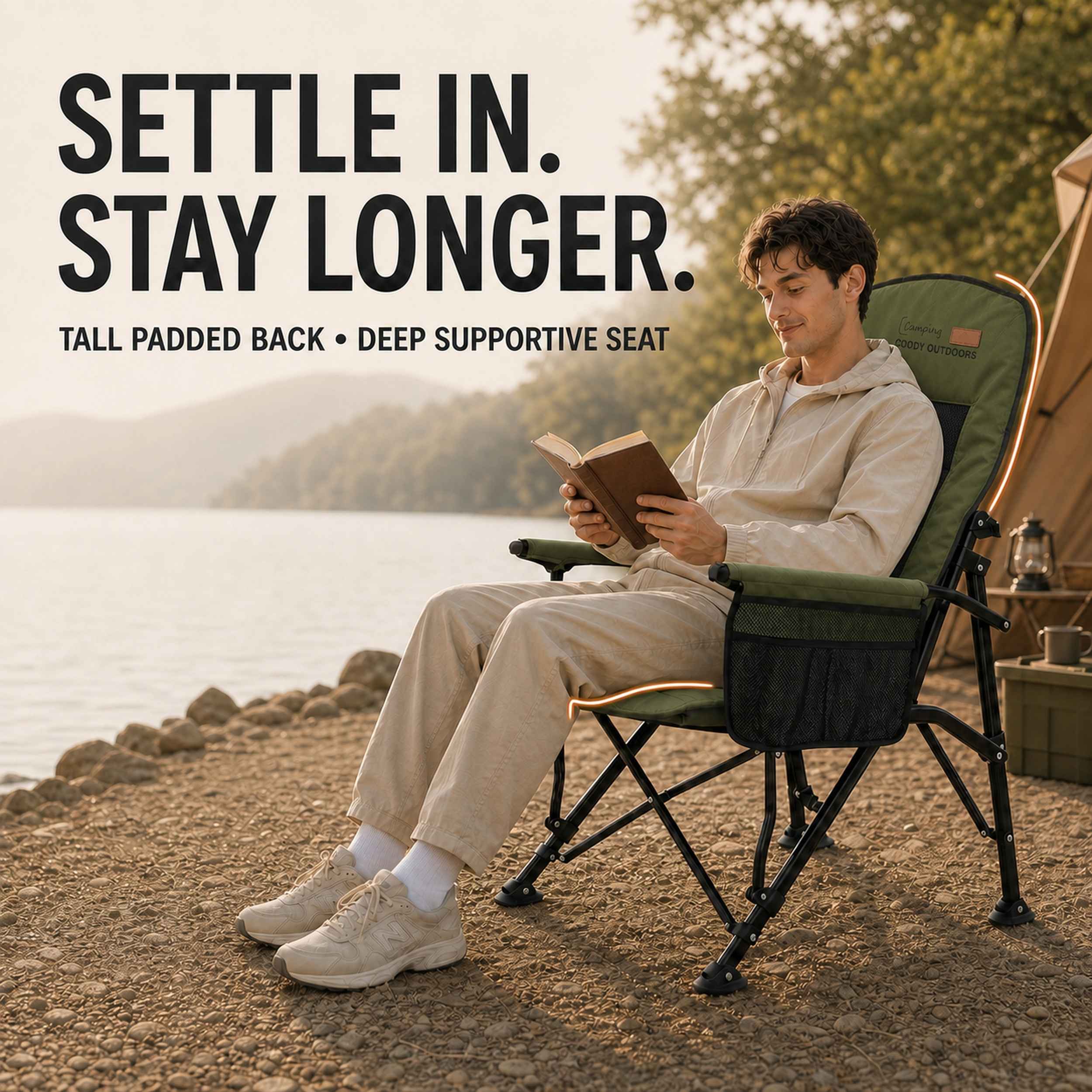 Coody Ouke Padded Camping Chair – Green