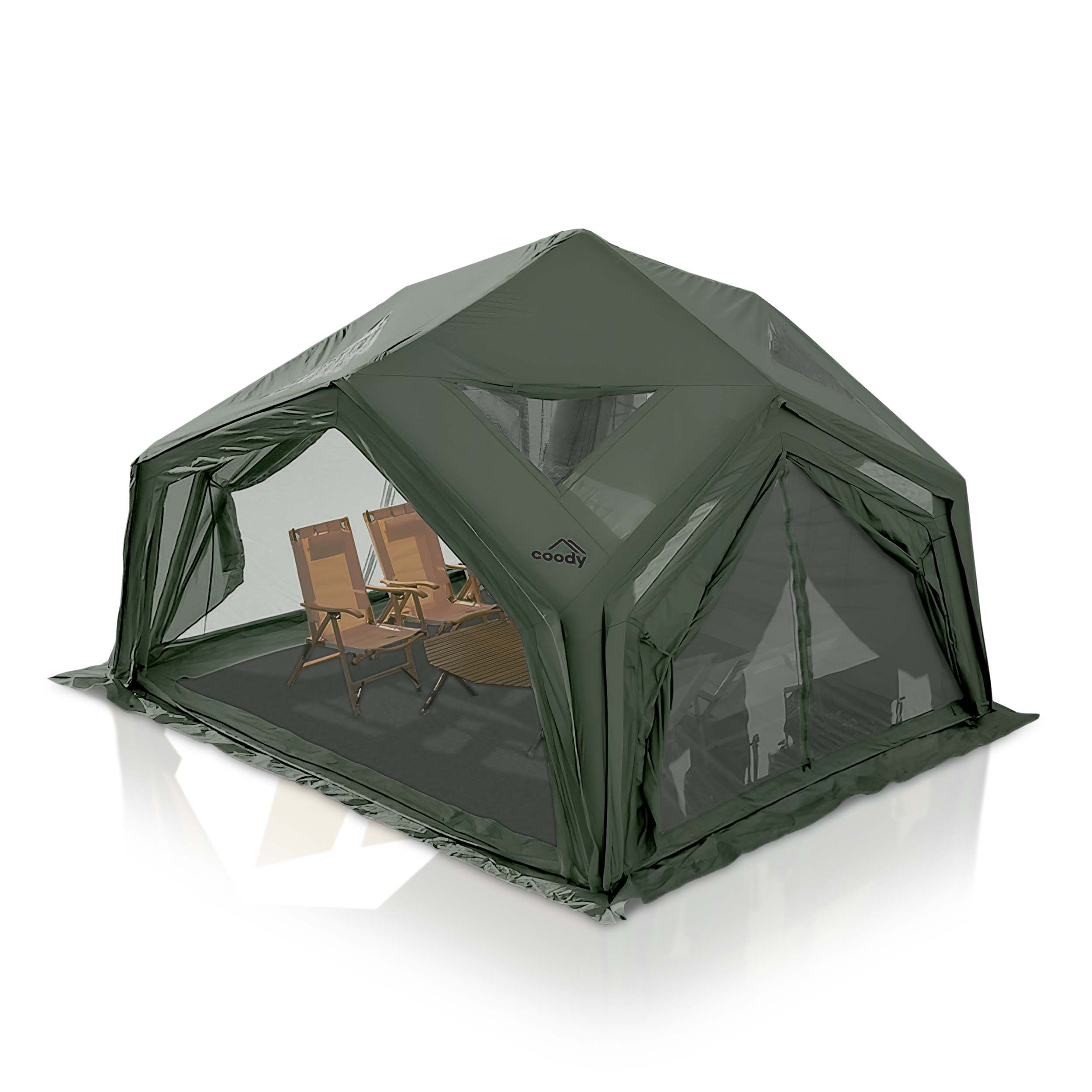 Coody Hub Inflatable Tent for 2-6 Person (Forest Green)