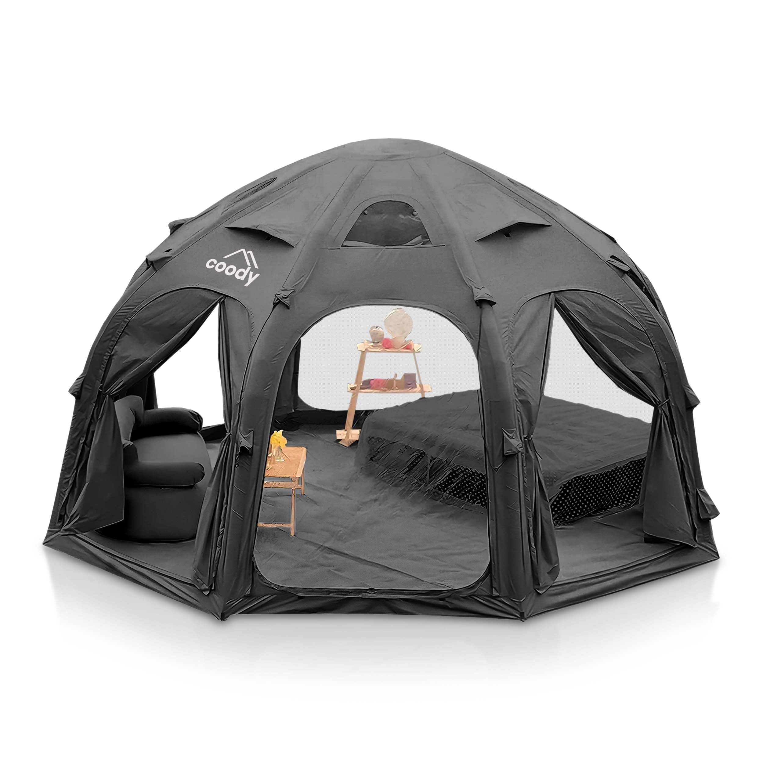 Coody Dome Octopus Black Inflatable Shelter for 2-4 person