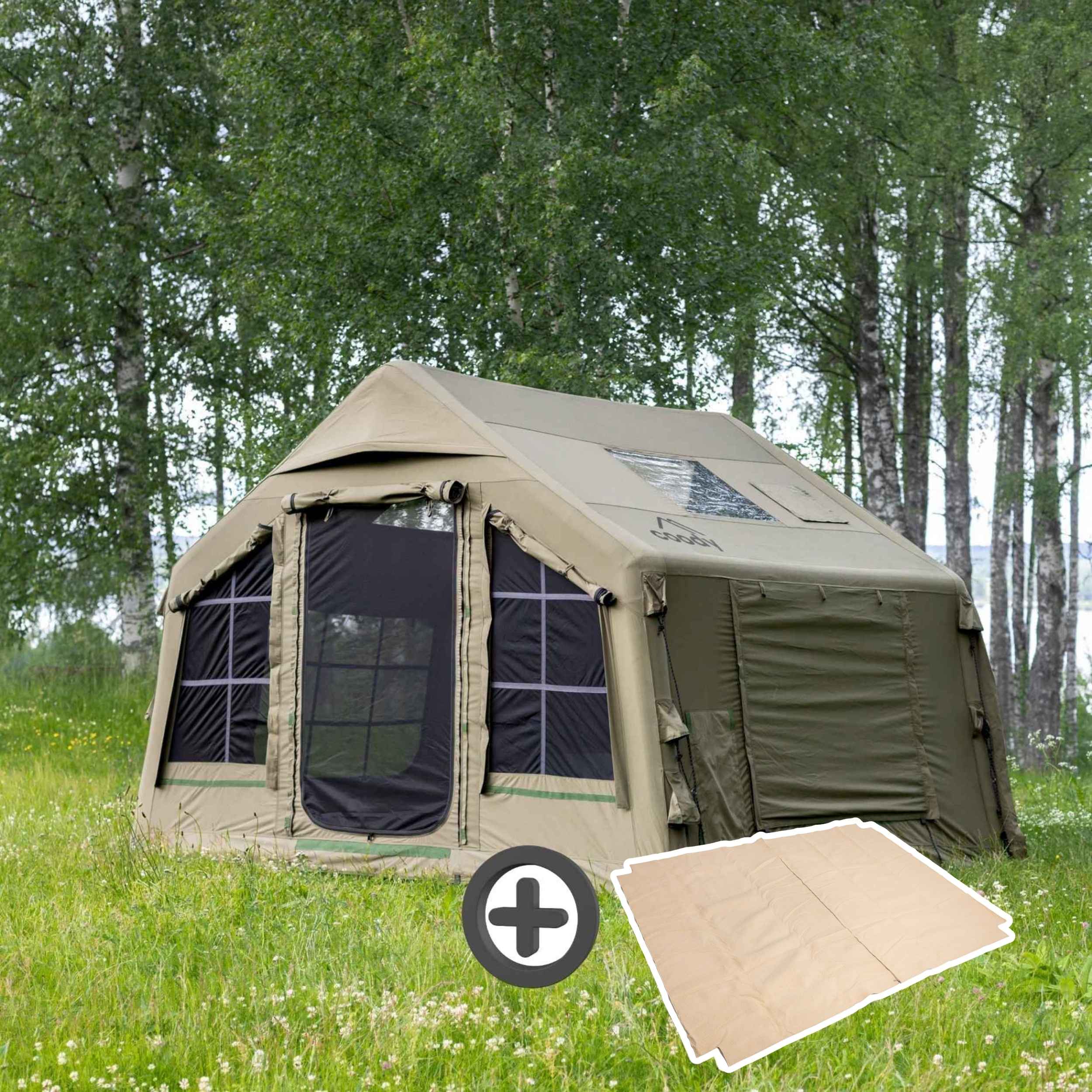 Coody 8.0 Air Tent Forest Green (1-4 Person)+ Carpet for Сoody 8.0 Beige