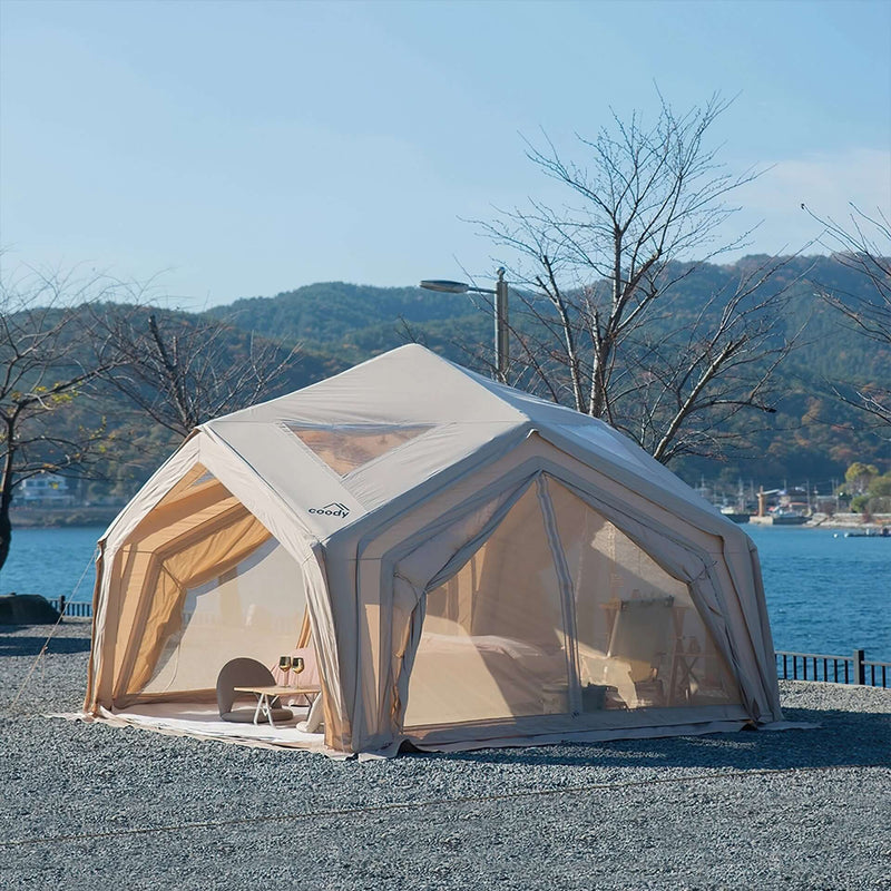 Coody AirTent Hub Shelter Beige Inflatable Tent for Camping (2-6 Person)
