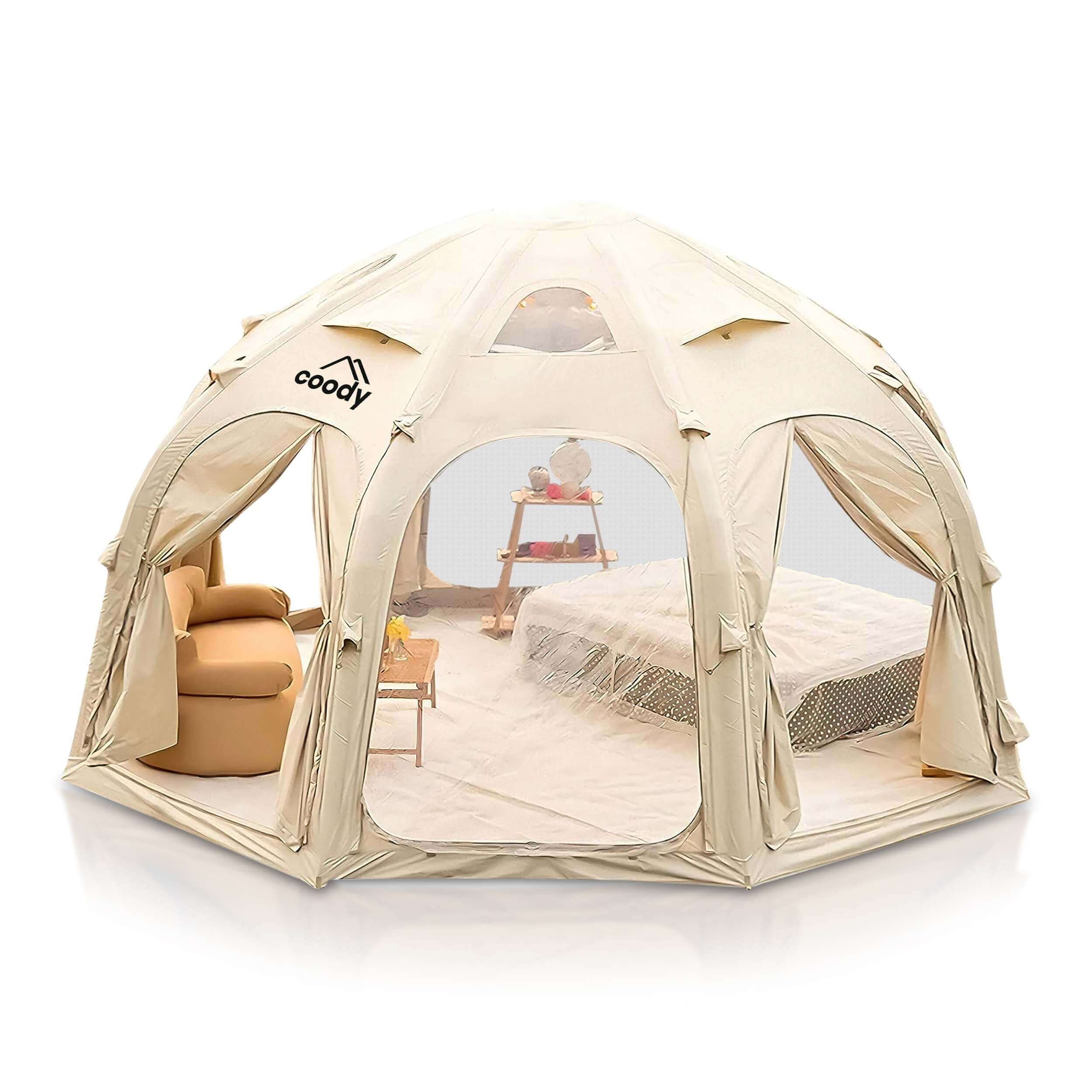 Coody Aurora Dome Beige Inflatable Shelter for 2-4 person