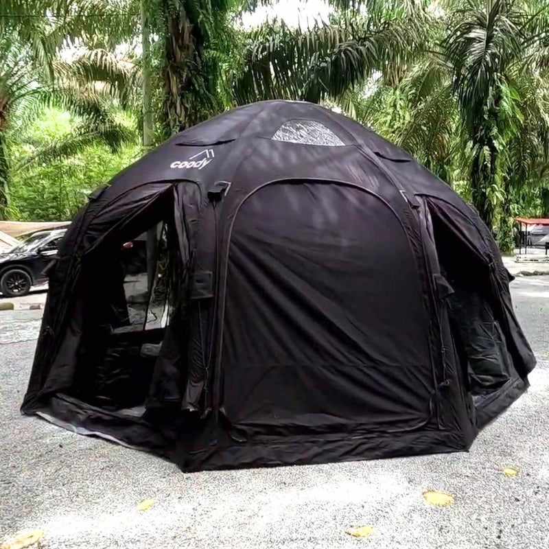 Refugio inflable Coody Aurora Dome negro para a personas