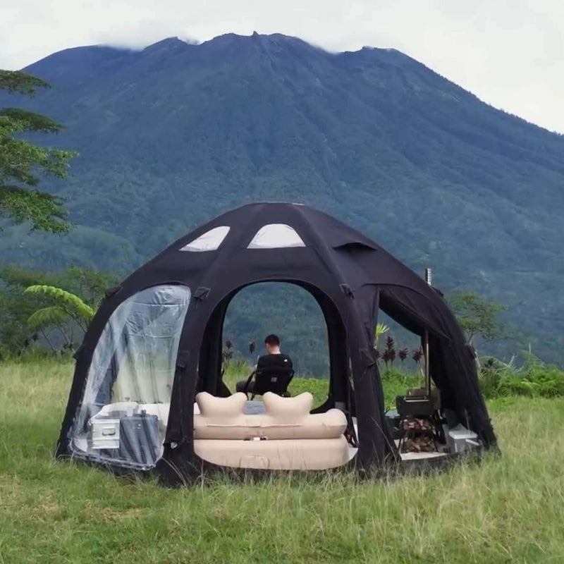 Refugio inflable Coody Aurora Dome negro para a personas
