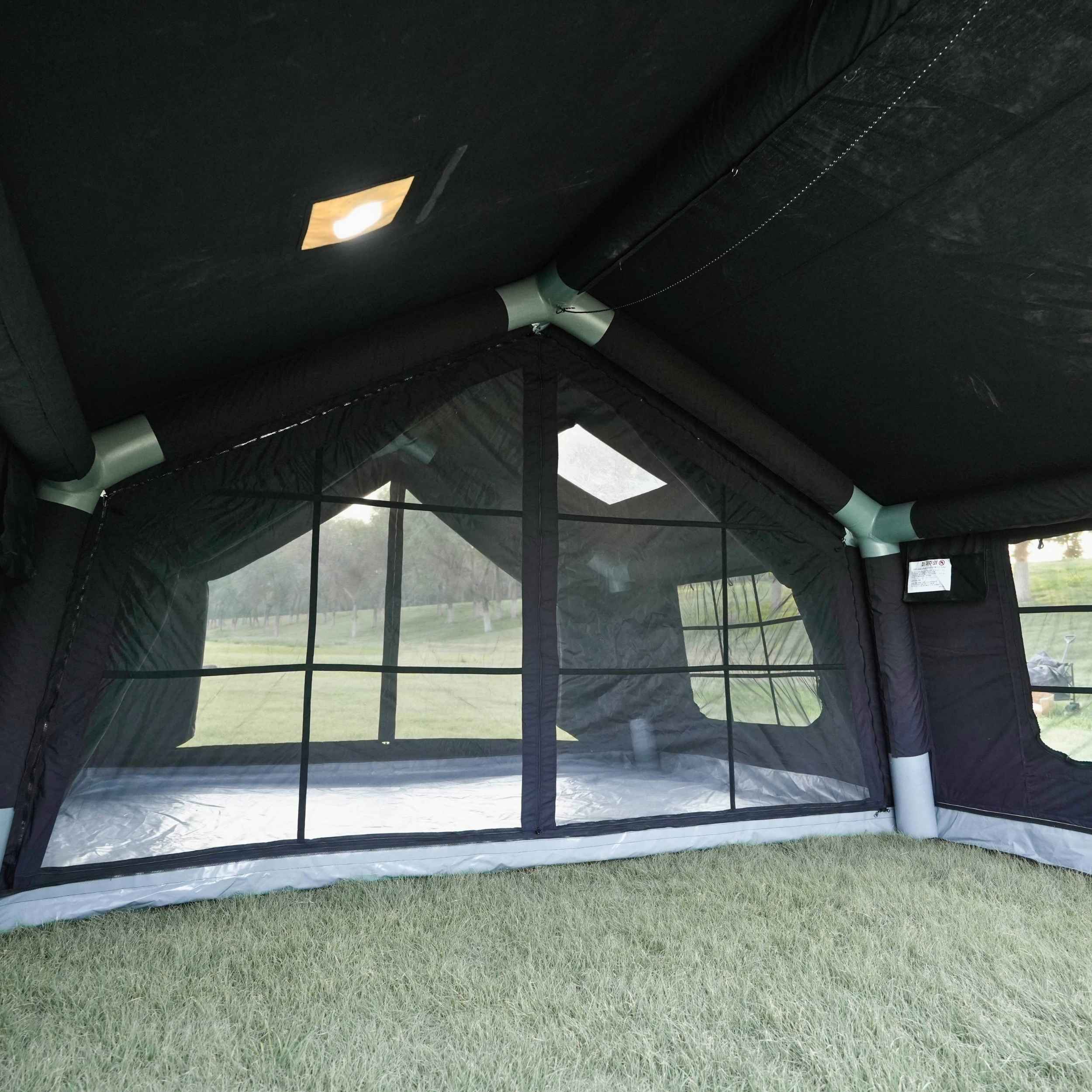 Coody Familia AirTent 13.6 Black + Stove Caminus M - Inflatable Tents for Camping with Wood Stove